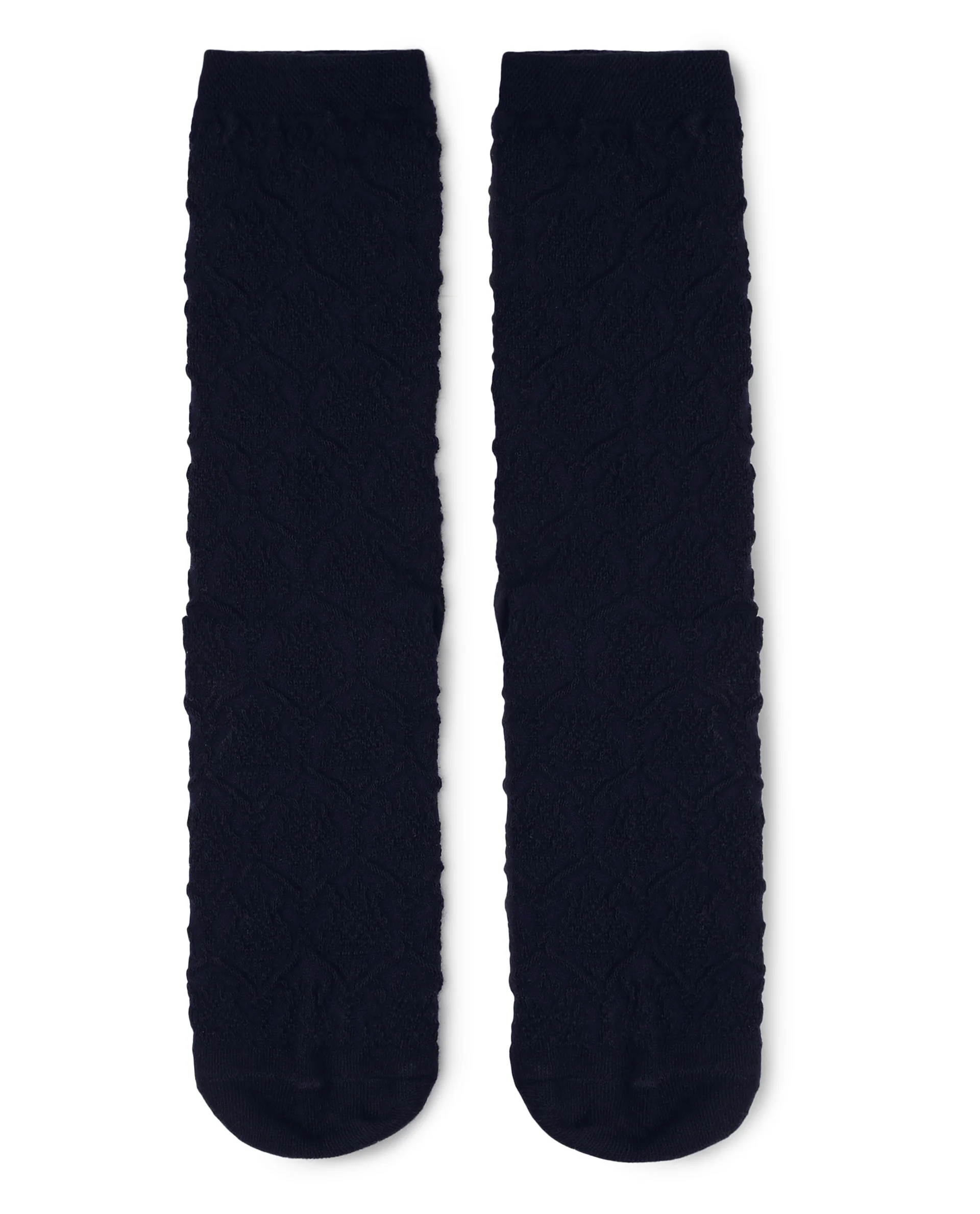 Rare Rabbit Men's Jacq Navy Cotton Fabric Mid Calf Socks - Image 3