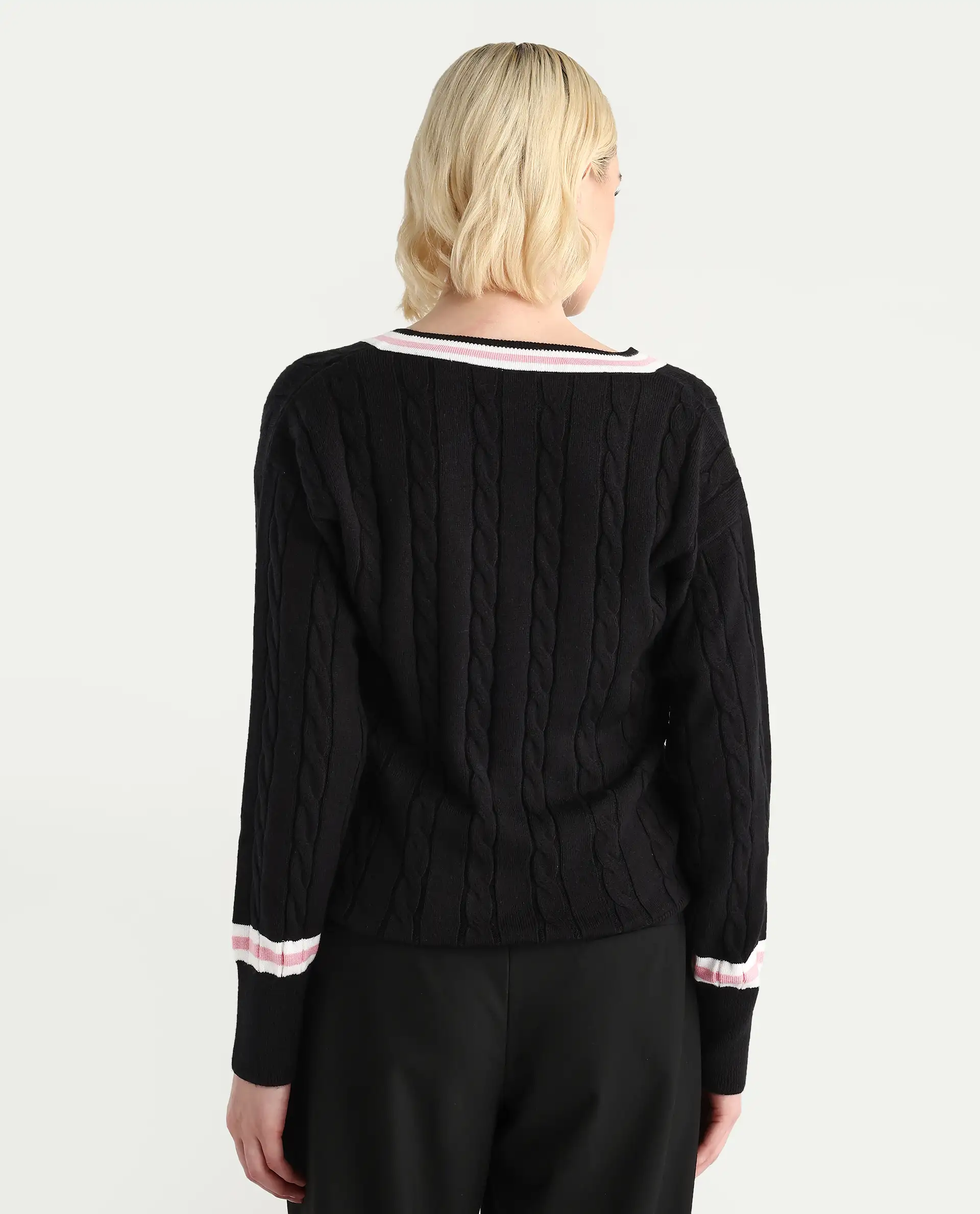 Rareism Women's Jacqi Light Multi Cotton Plain Relaxed Fit Sweater - Image 9