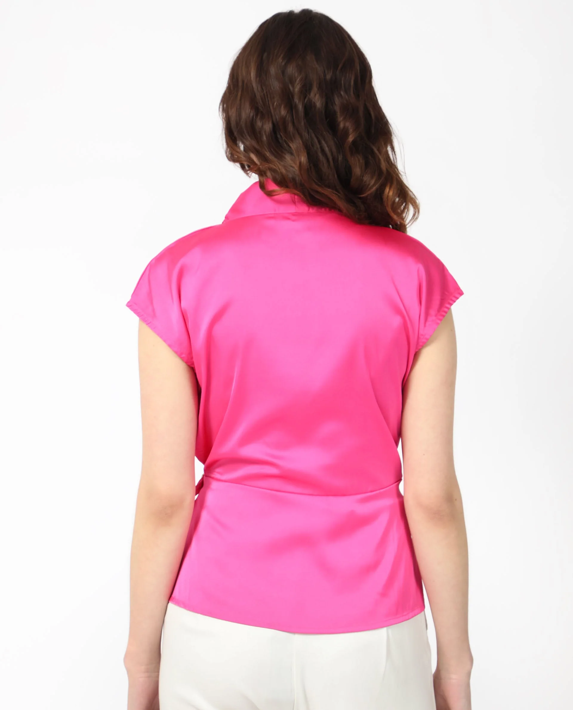 Rareism Women's Jadak Pink Polyester Collarless Plain Sleeveless Regular Fit Top - Image 10