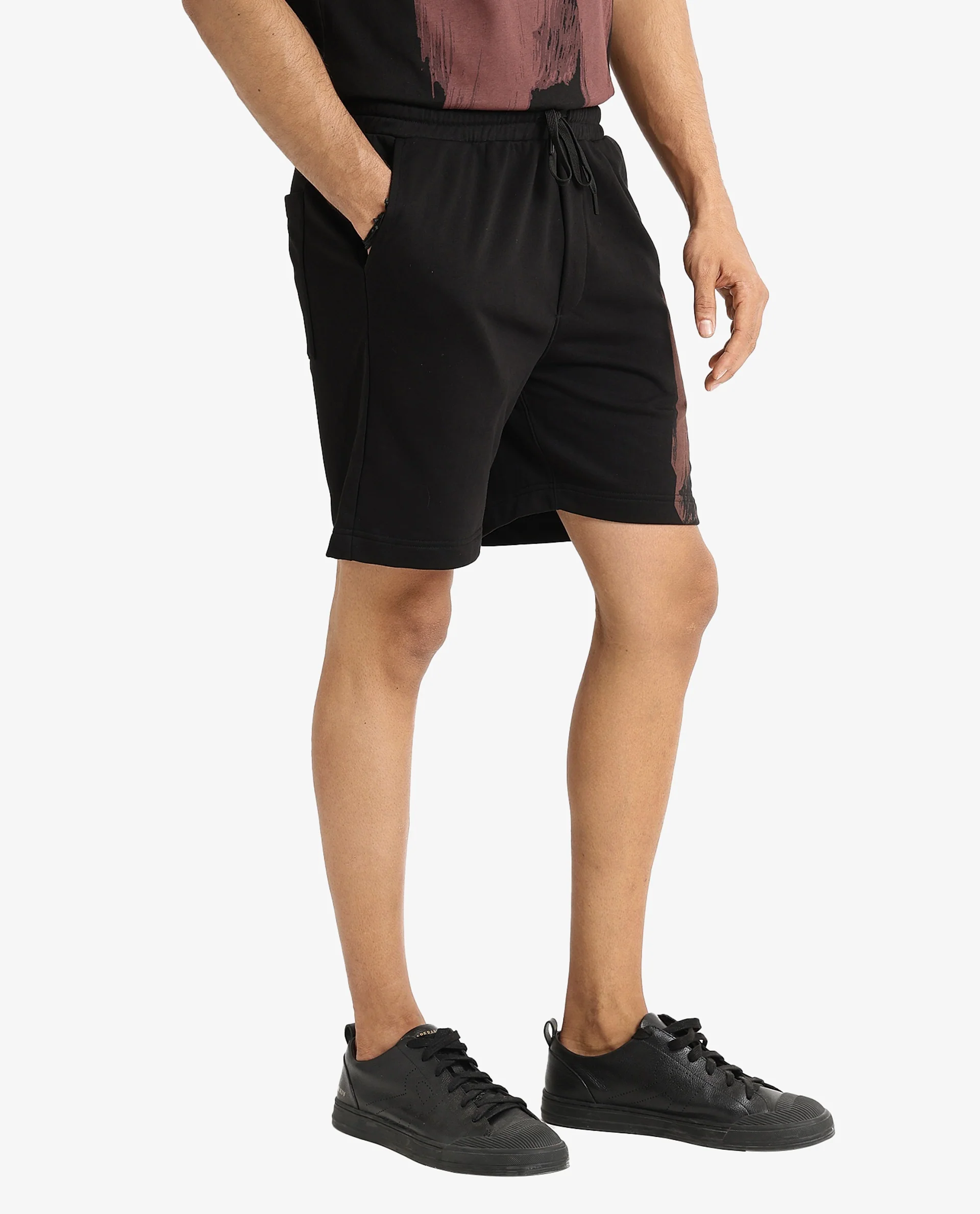 Rare Rabbit Men's Jade-B Black Cotton Blend Graphic Print Oversized Fit Shorts - Image 7