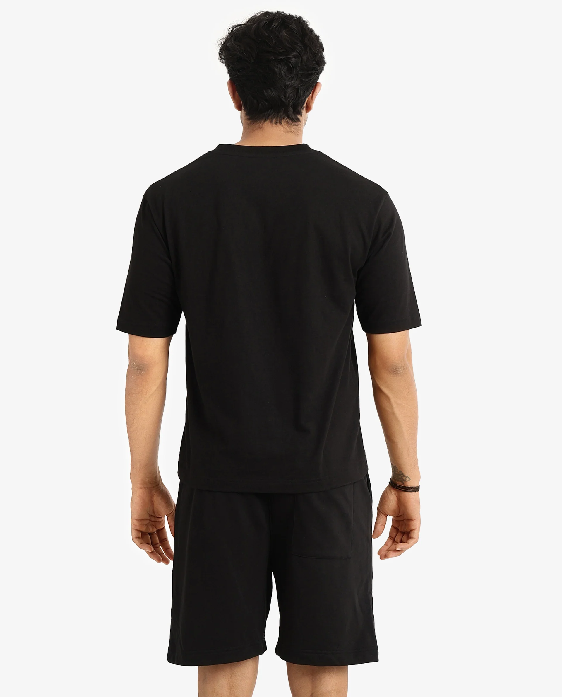 Rare Rabbit Men's Jade-B Black Cotton Blend Graphic Print Oversized Fit Shorts - Image 8