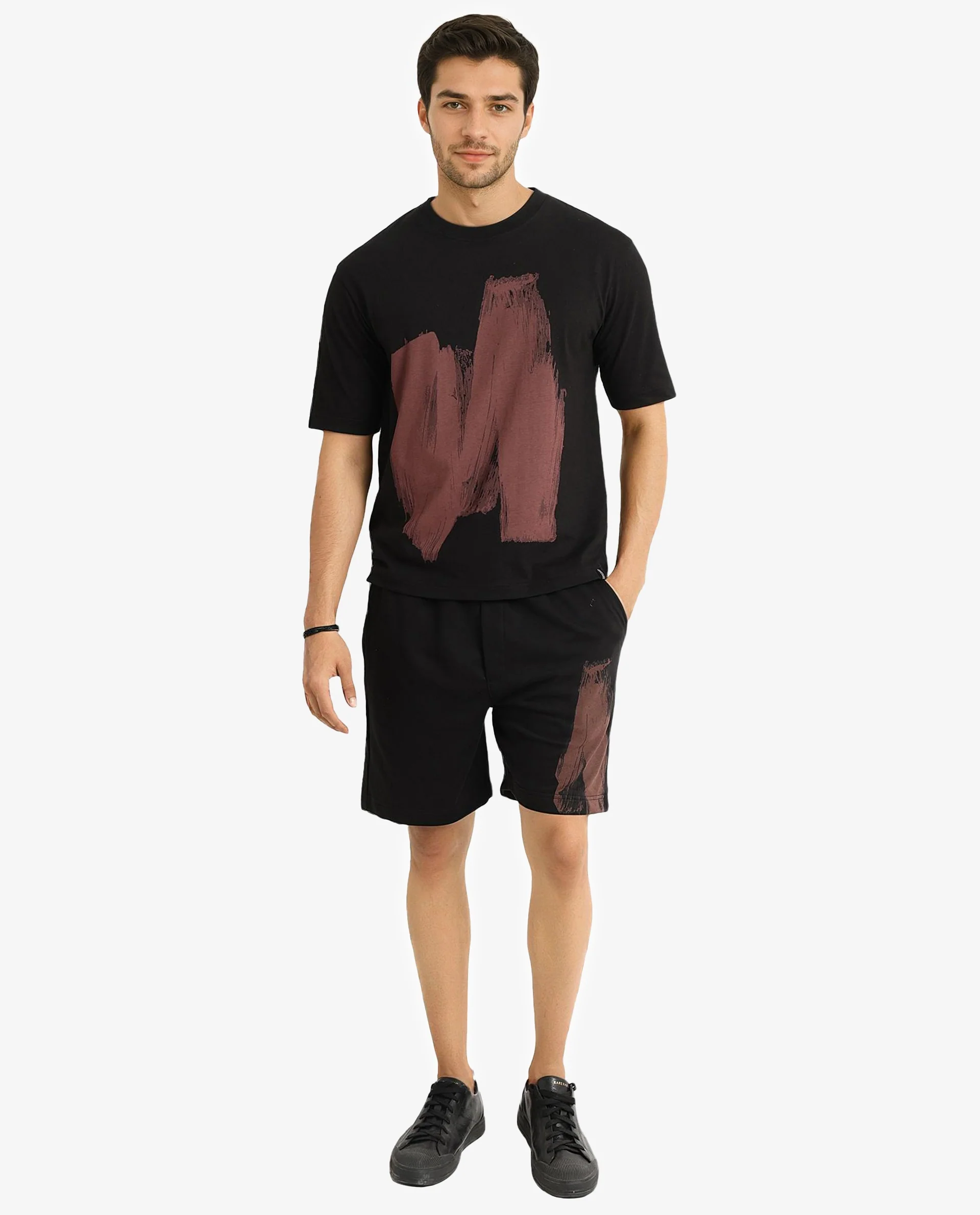 Rare Rabbit Men's Jade Black Cotton Graphic Print Oversized Fit Half Sleeve Crew Neck T-Shirt - Image 6