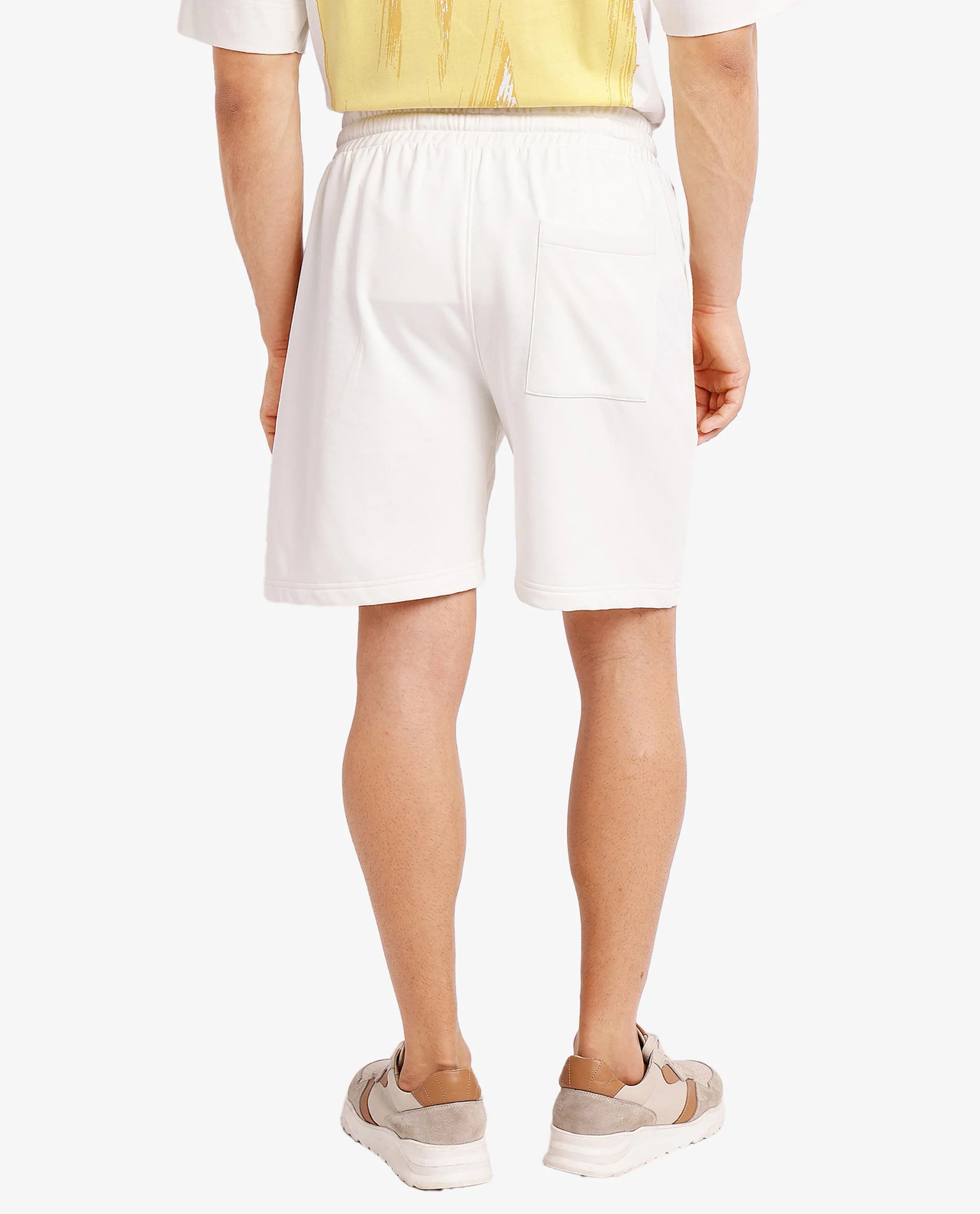 Rare Rabbit Men's Jadez-B Off White Cotton Blend Plain Oversized Fit Shorts - Image 6