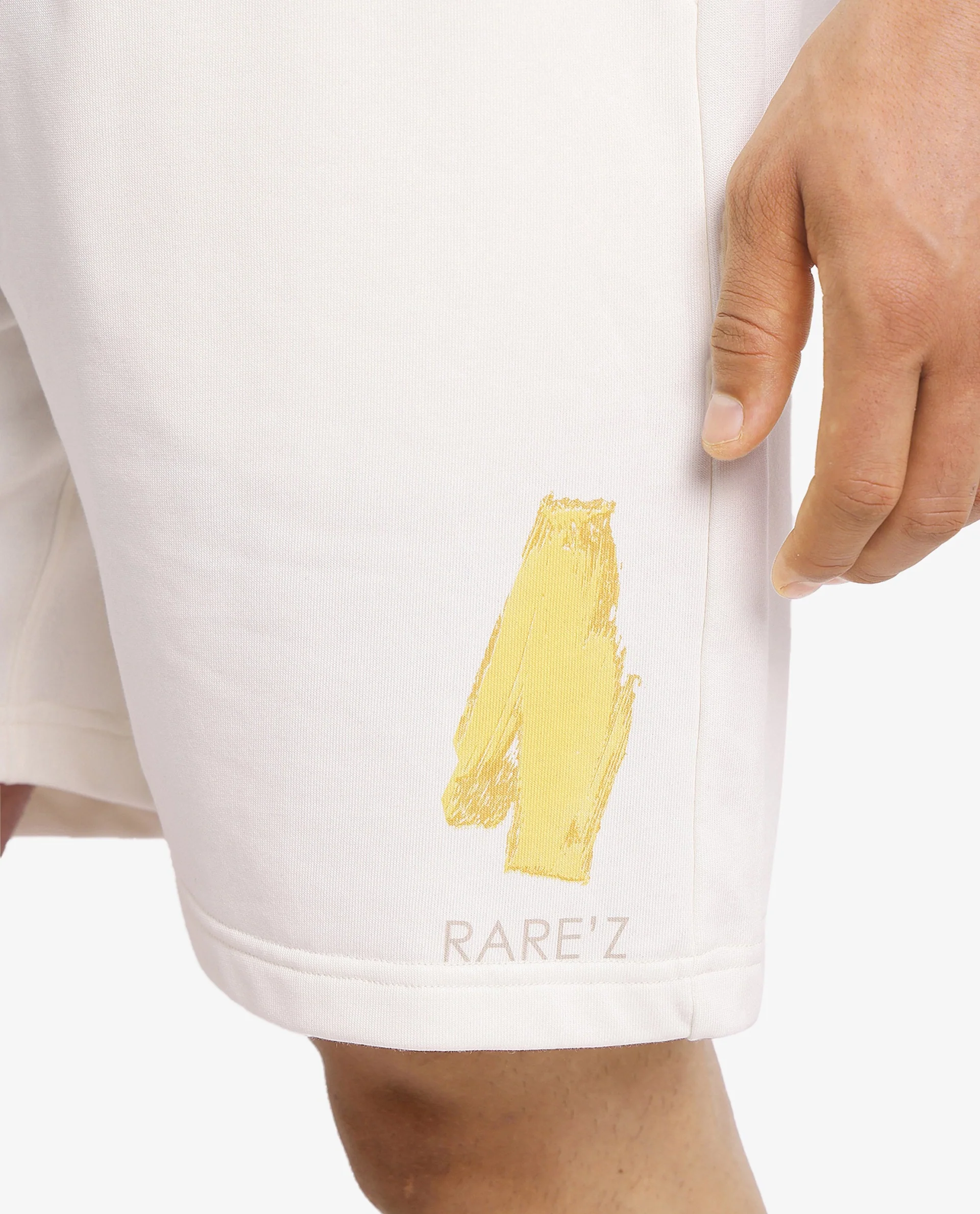 Rare Rabbit Men's Jadez-B Off White Cotton Blend Plain Oversized Fit Shorts - Image 9