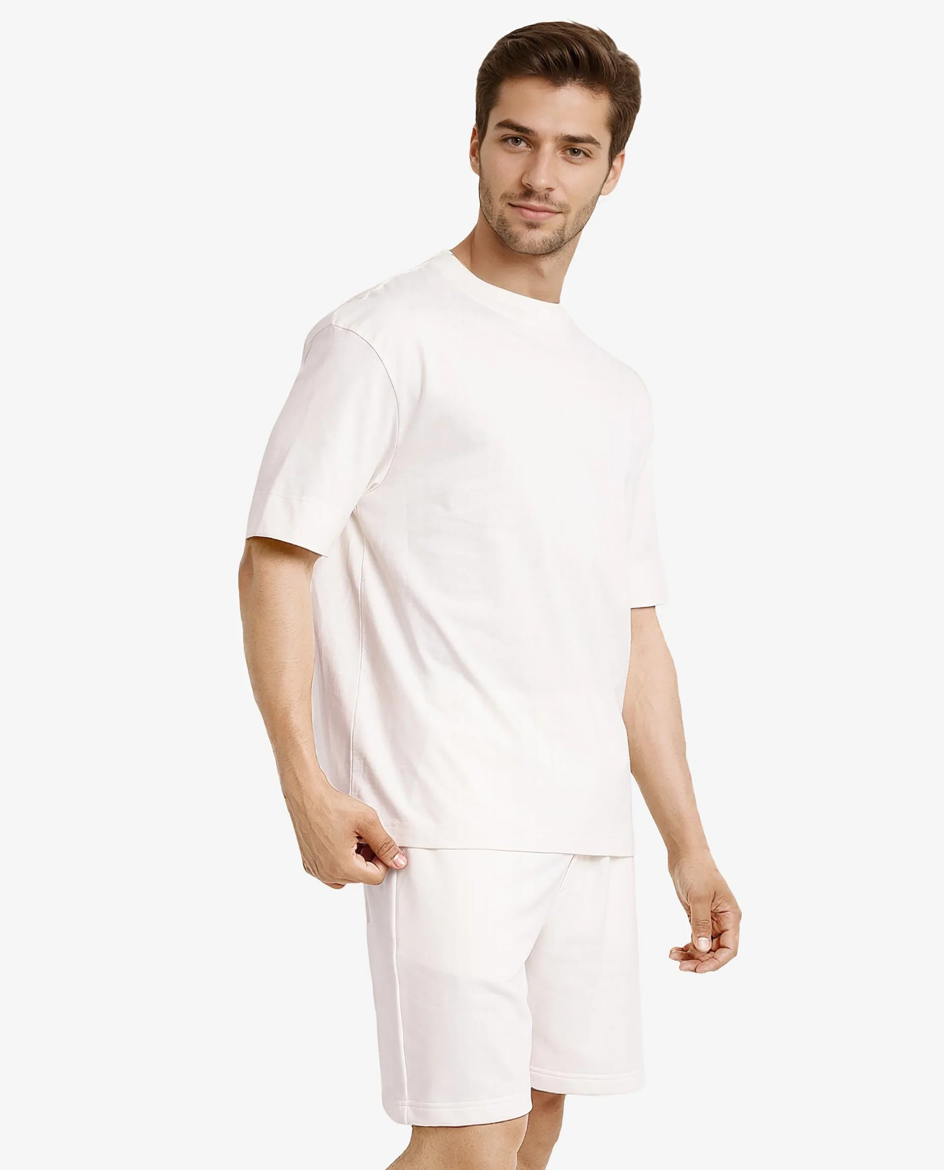 Rare Rabbit Men's Jadez Off White Cotton Graphic Print Oversized Fit Half Sleeve Crew Neck T-Shirt - Image 6