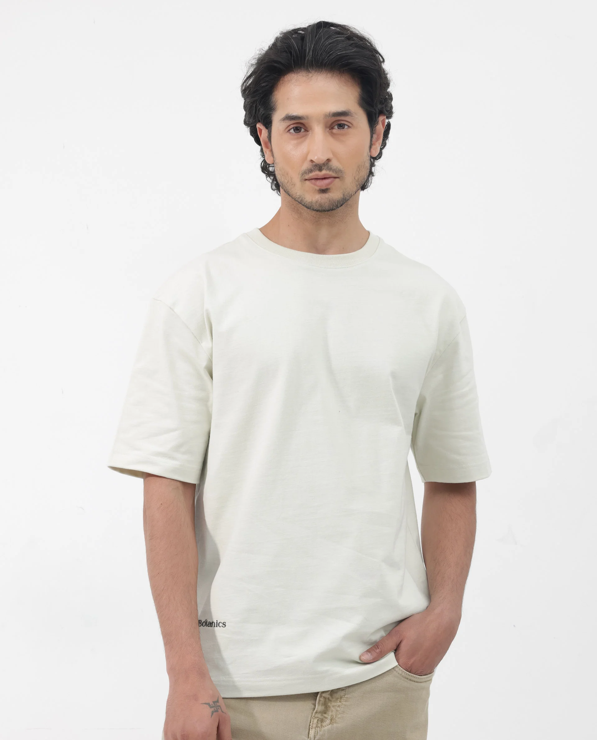 Rare Rabbit Articale Men's Jaime Pastel Green Cotton Polyester Fabric Crew Neck Oversized Fit Knit Floral Print T-Shirt - Image 6