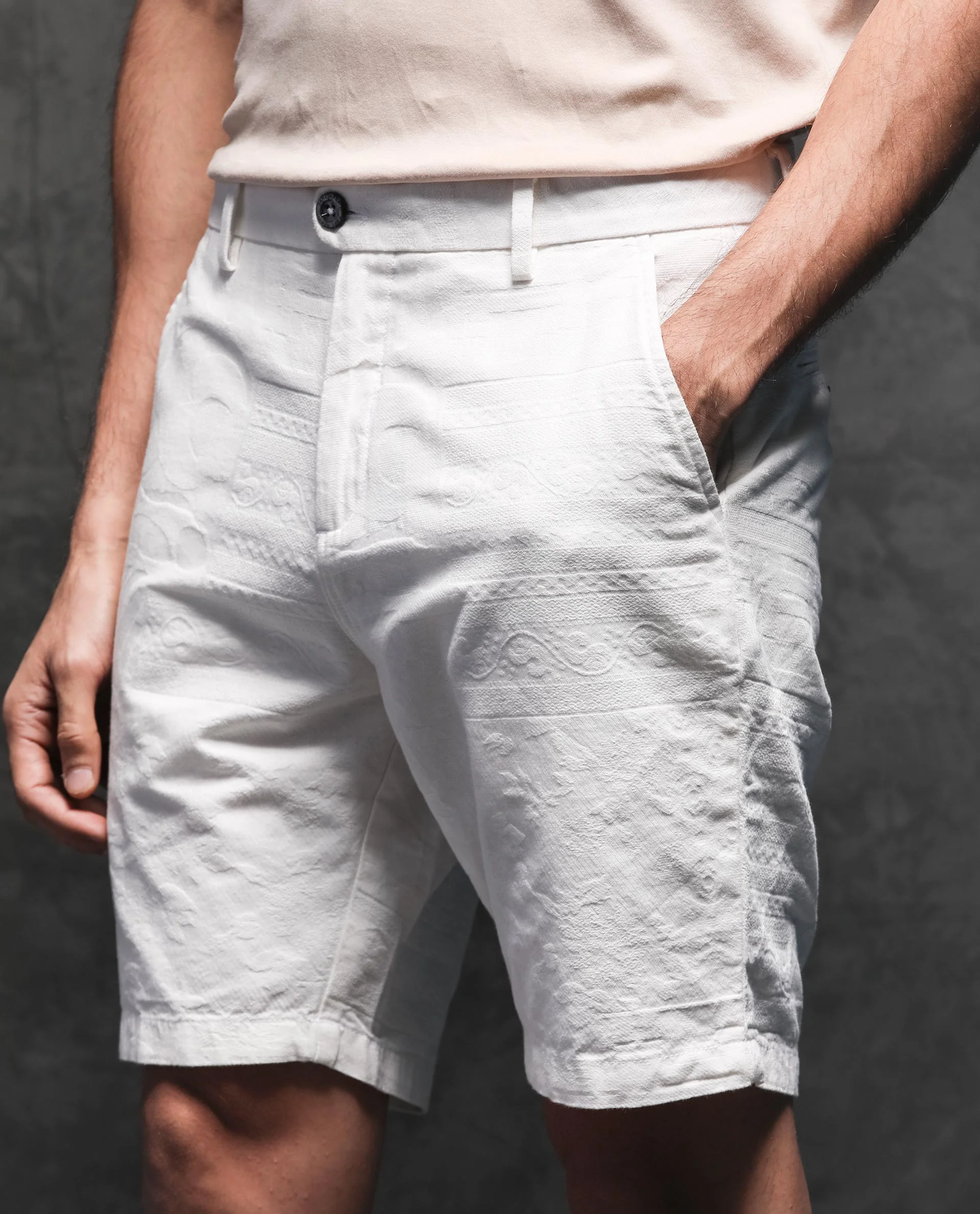 Rare Rabbit Men's Jaky White Regular Fit Shorts - Image 6