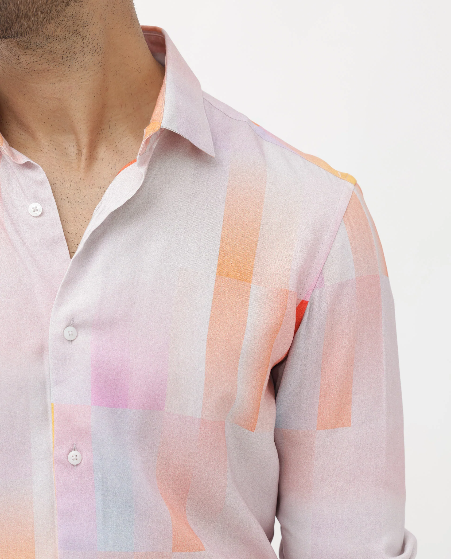 Rare Rabbit Men's Jalic Pastel Purple Viscose Abstract Print Regular Fit Full Sleeve Collared Shirt - Image 5