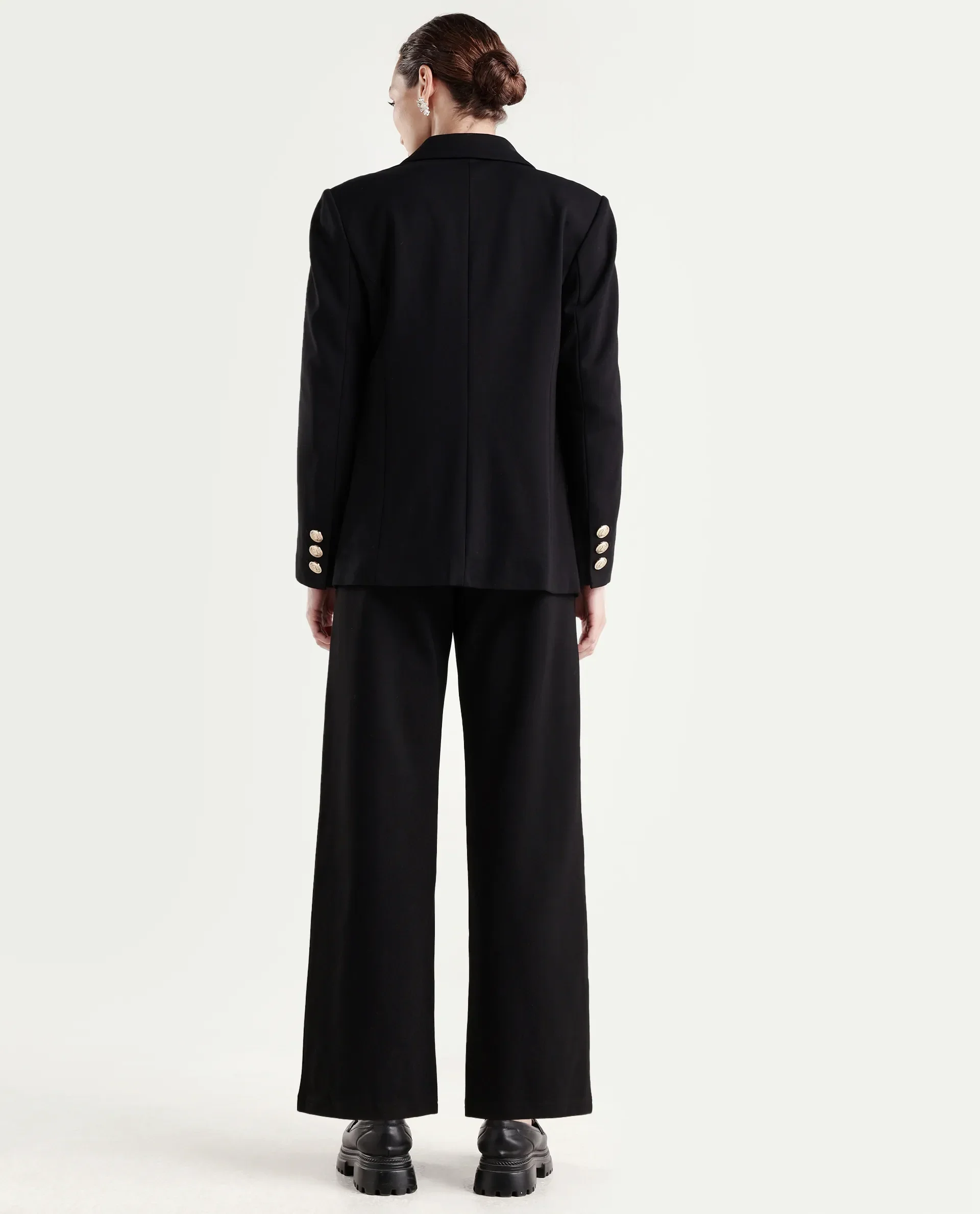 Rareism Women's Jancura-S26 Black Viscose Blend Relaxed Fit Plain Trouser - Image 7