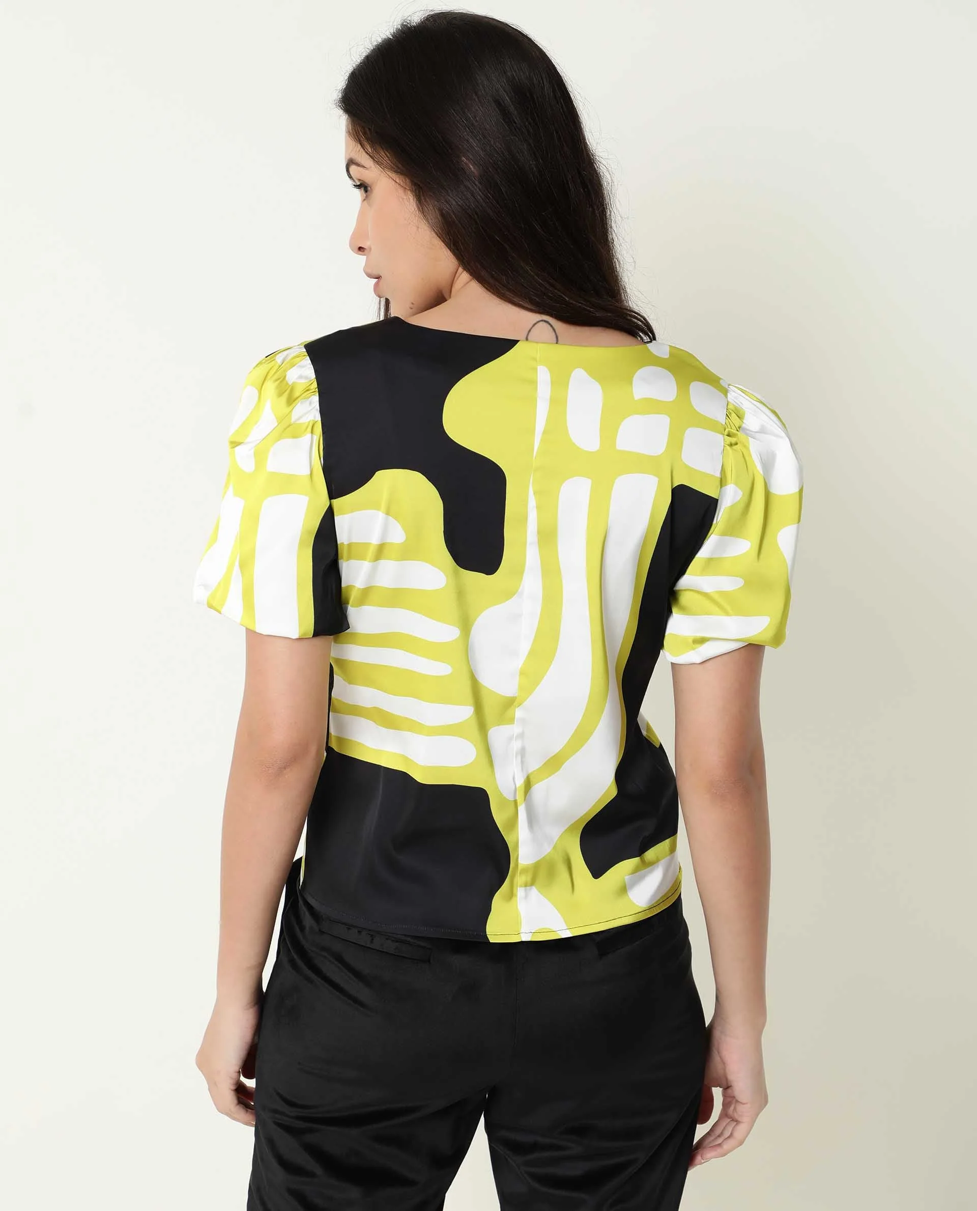 Rareism Womens Jane Black Top Modal Fabric Full Sleeve V Neck - Image 9