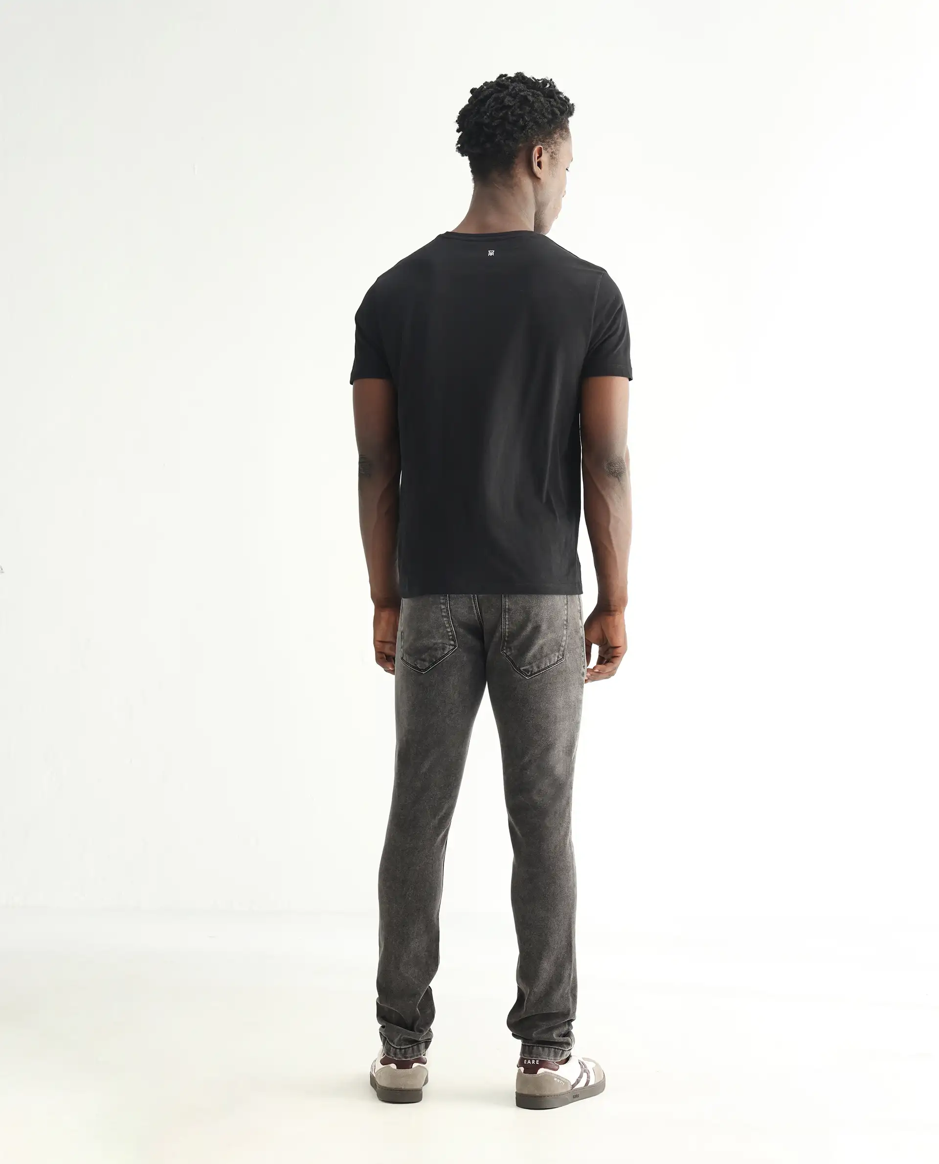 Rare Rabbit Men's Jardin Black Cotton Plain Hawk Slim Fit Jeans - Image 8