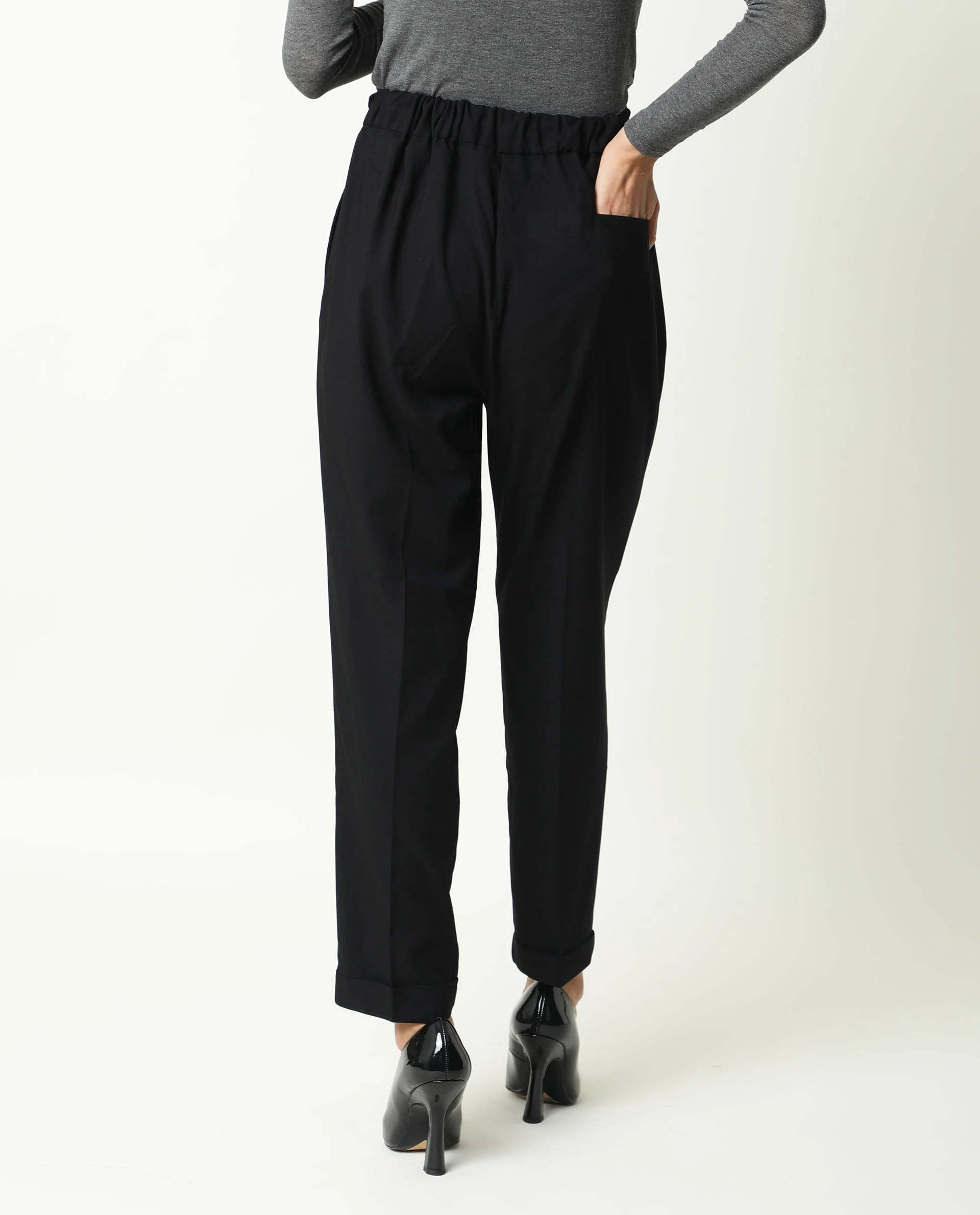Rareism Women's Jeremiah Black Polyester Blend Plain Ankle Length Tailored Trouser - Image 7