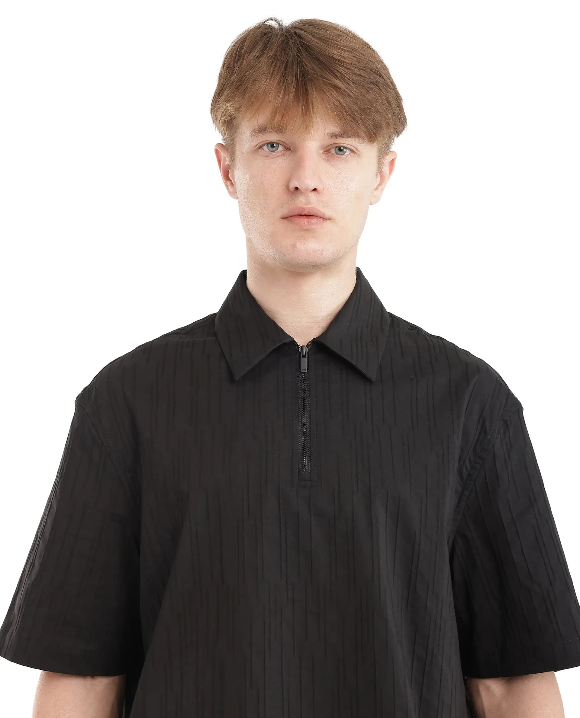 Rare Rabbit Men's Jern Black Cotton Striped Print Relaxed Fit Half Sleeve Collared Shirt - Image 8