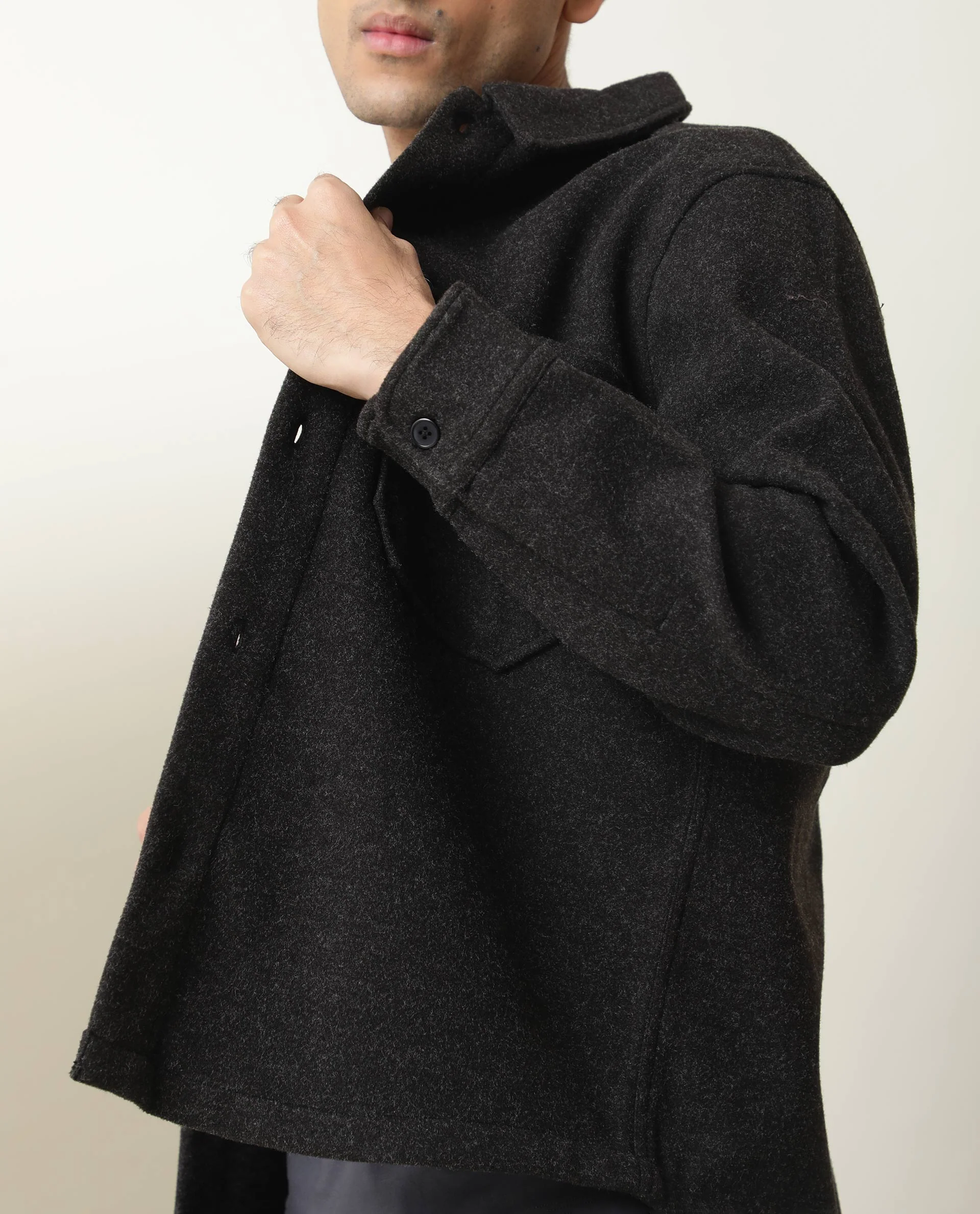 Rare Rabbit Men's Jerome Grey Regular Fit Full Sleeve Jacket - Image 2