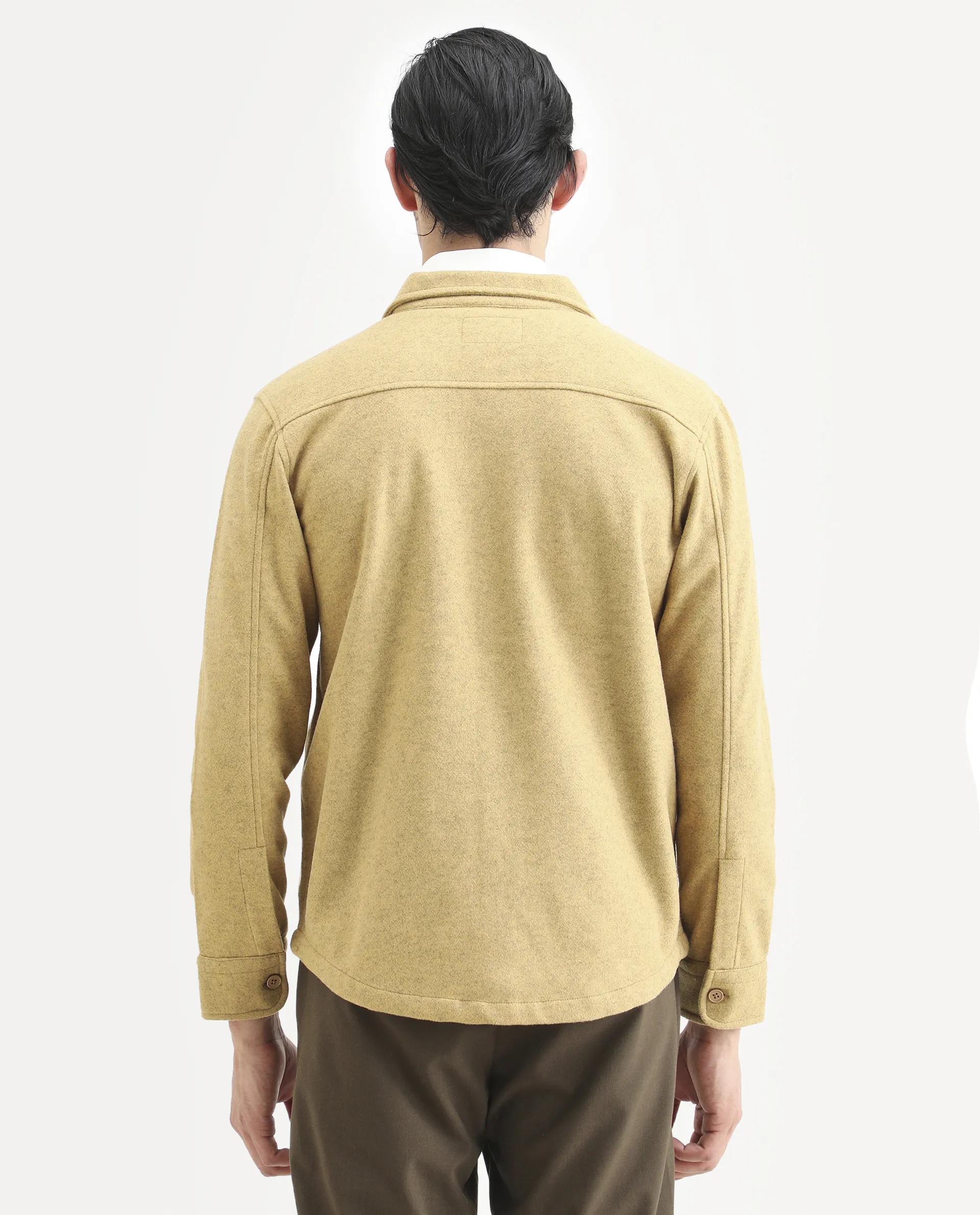 Rare Rabbit Men's Jerome Yellow Cotton Plain Regular Fit Full Sleeve Spread Collar Jacket - Image 7