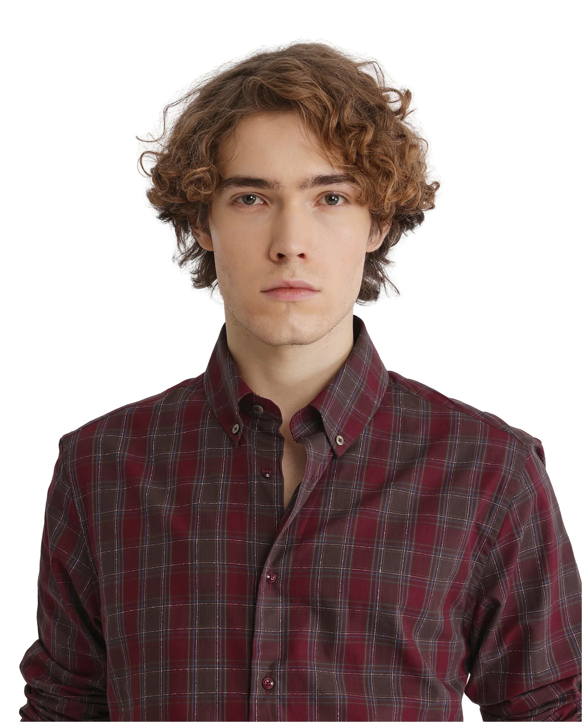Rare Rabbit Men's Jessen Red Checked Print Regular Fit Full Sleeve Collared Shirt - Image 8