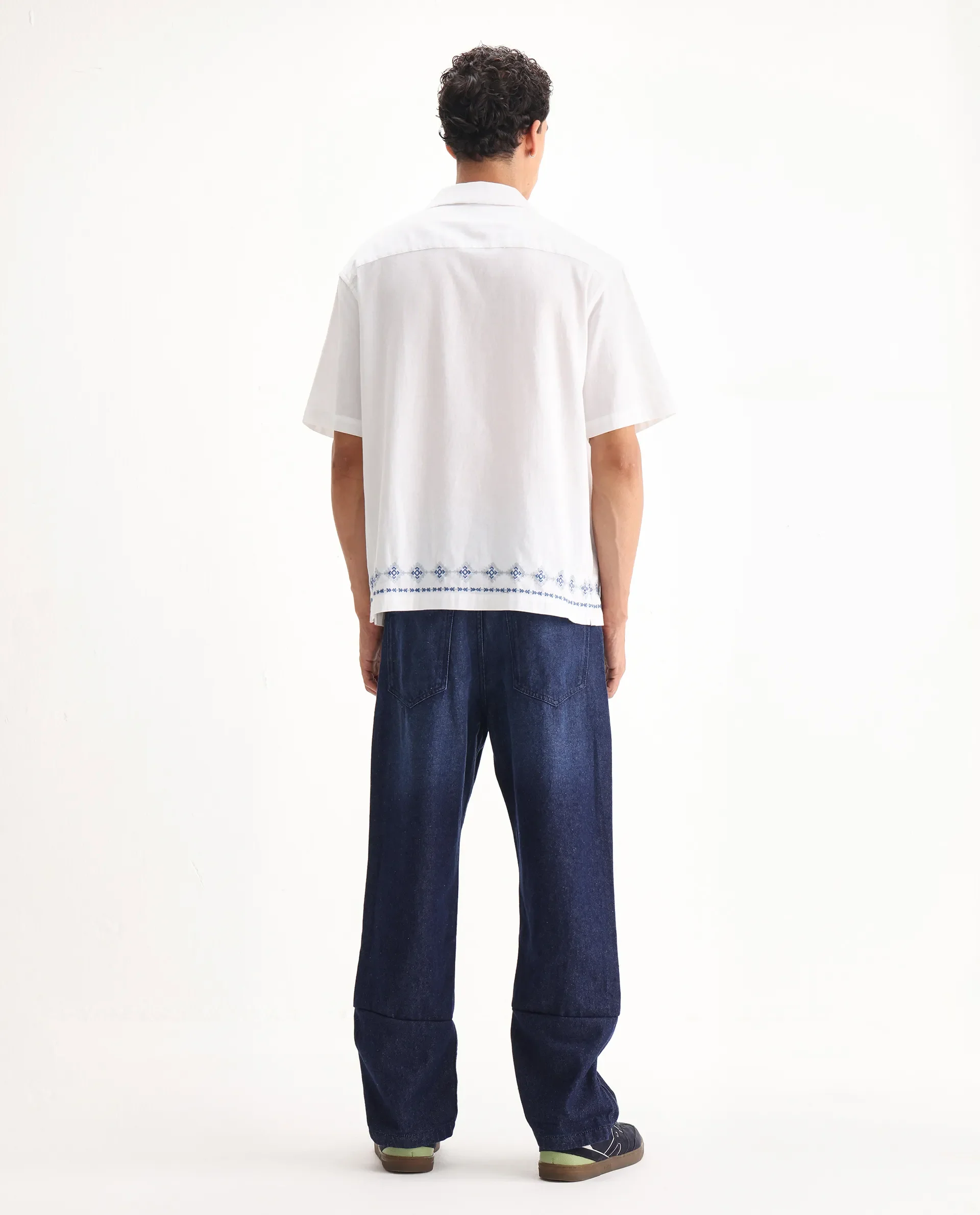Rare Rabbit Men's Jettor Dark Blue Cotton Plain Relaxed Fit Jeans - Image 9