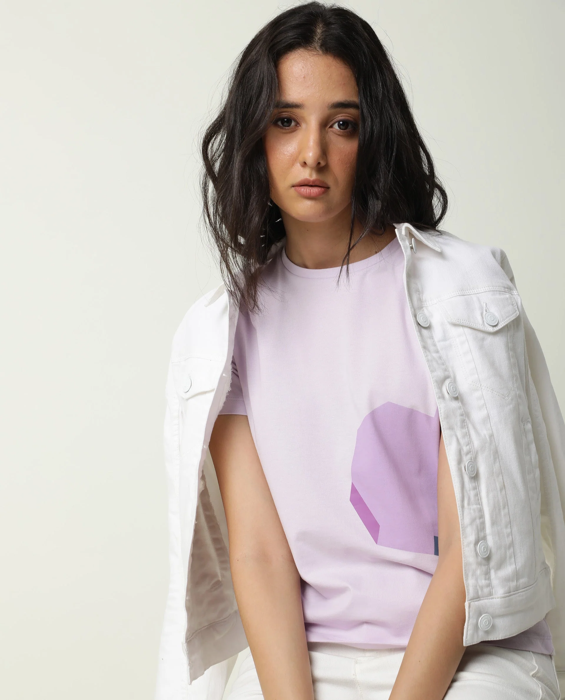 Rareism Women's Jeweli Pink Cotton Crew Neck Graphic Print Regular Fit T-Shirt - Image 4