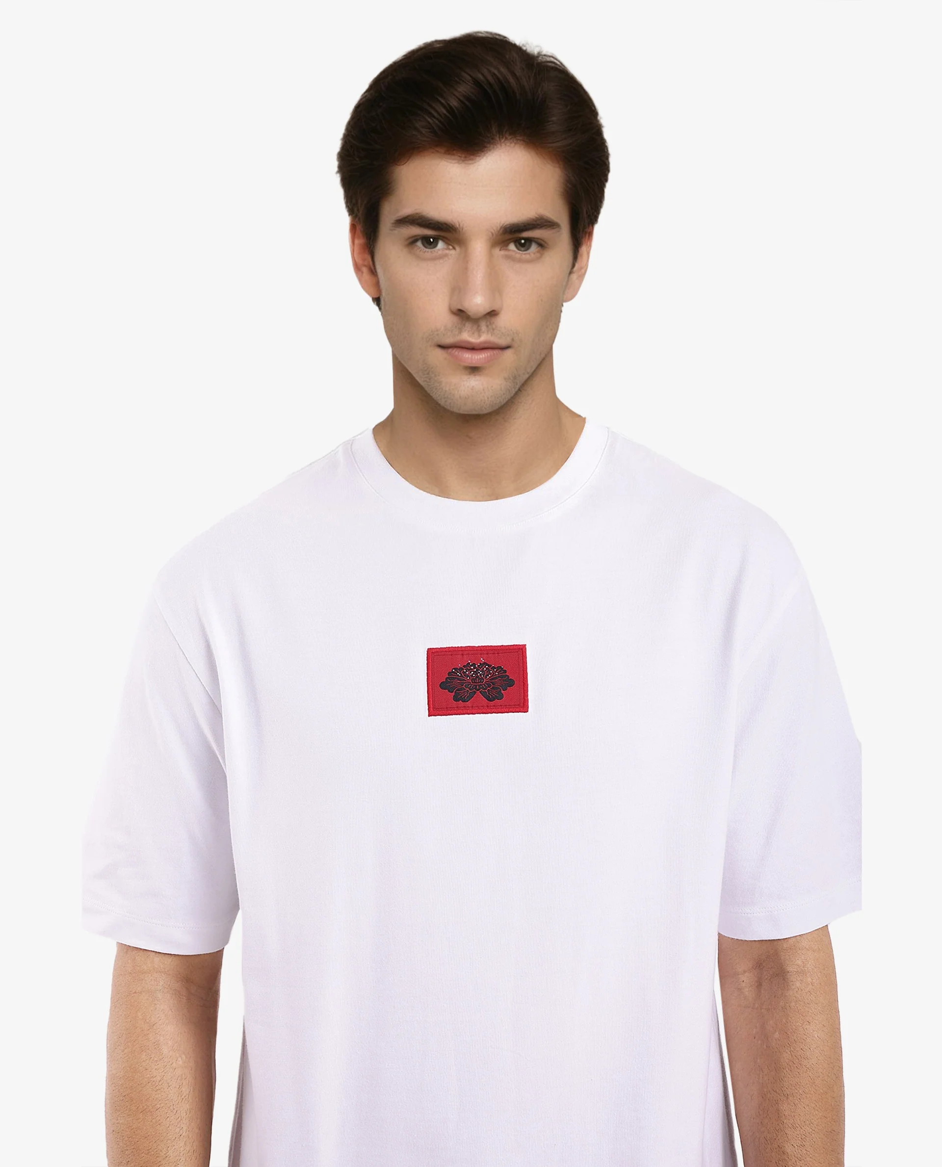 Rare Rabbit Men's Jika White Cotton Graphic Print Oversized Fit Half Sleeve Crew Neck T-Shirt - Image 5