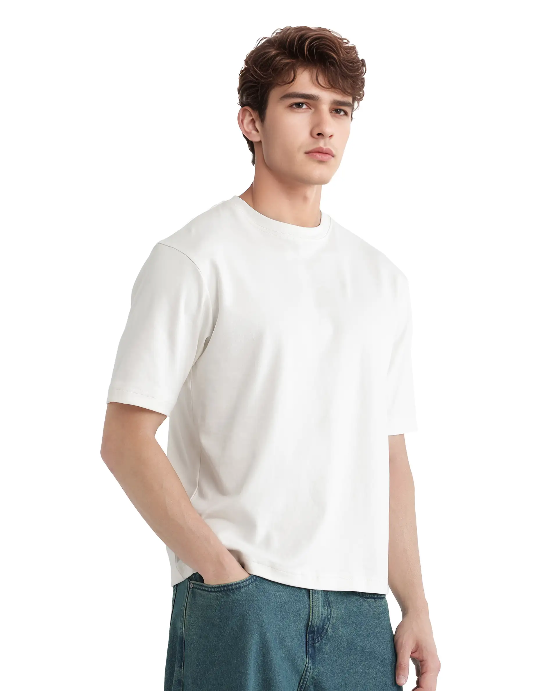 Rare Rabbit Men's Jino Off White Cotton Graphic Print Qlo Fit Half Sleeve Crew Neck T-Shirt - Image 6
