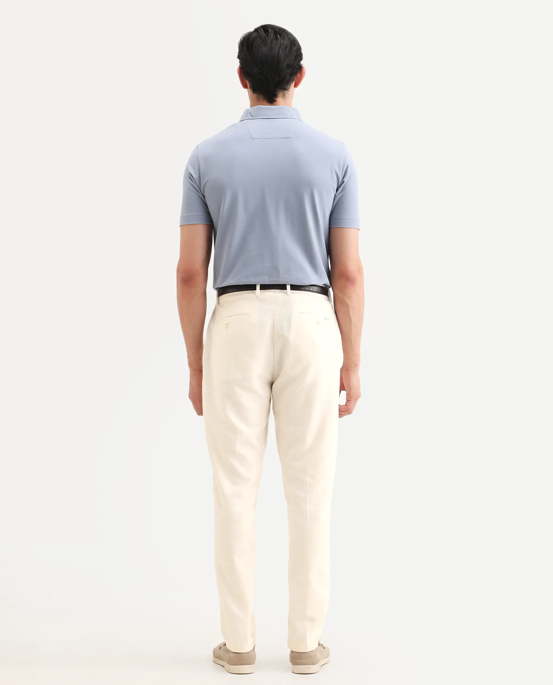 Rare Rabbit Men's Jlo-Ss26 Beige Linen Blend Fabric Regular Fit Striped Trouser - Image 8