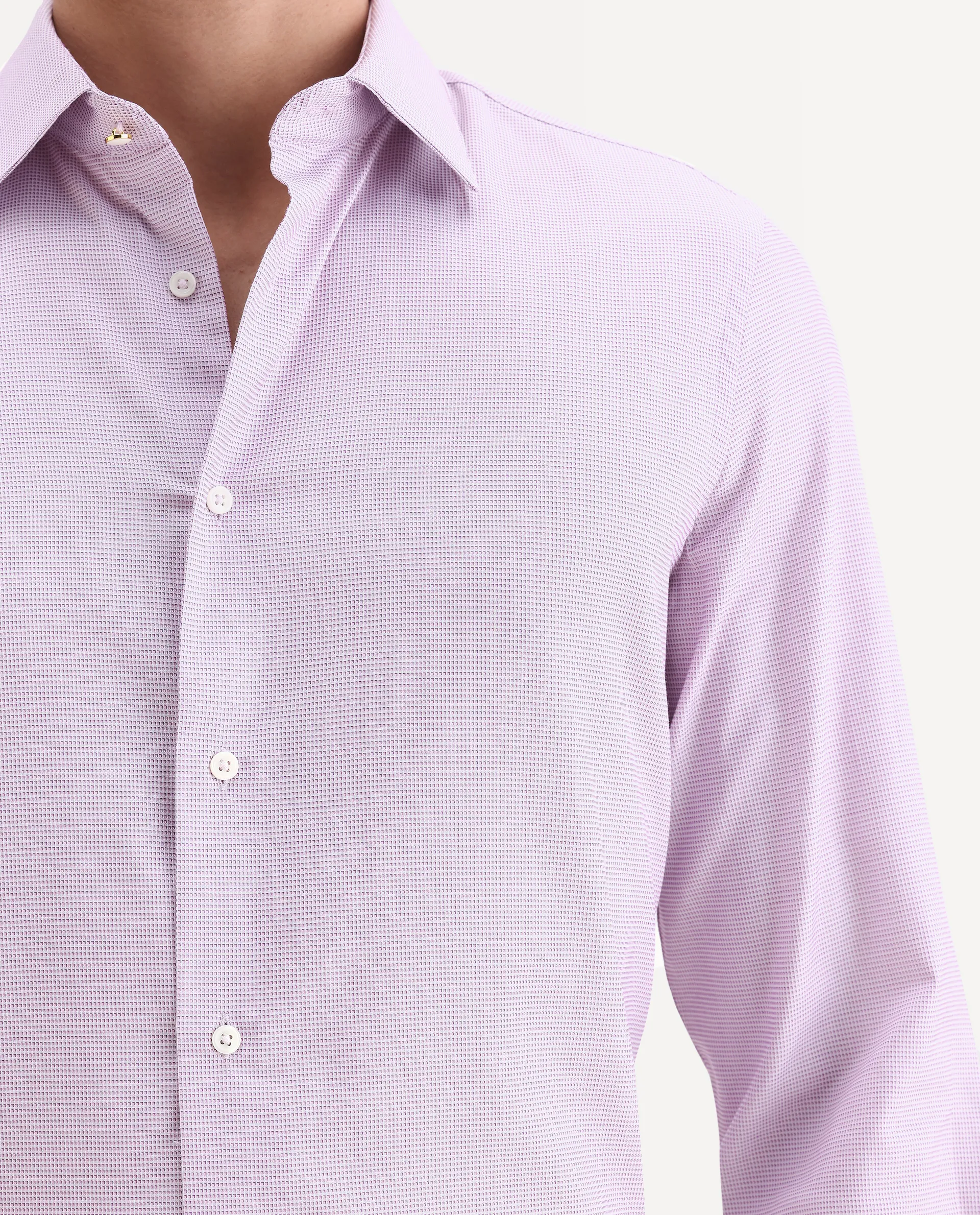 Rare Rabbit Men's Jnby Light Pink Cotton Plain Regular Fit Full Sleeve Collared Shirt - Image 3