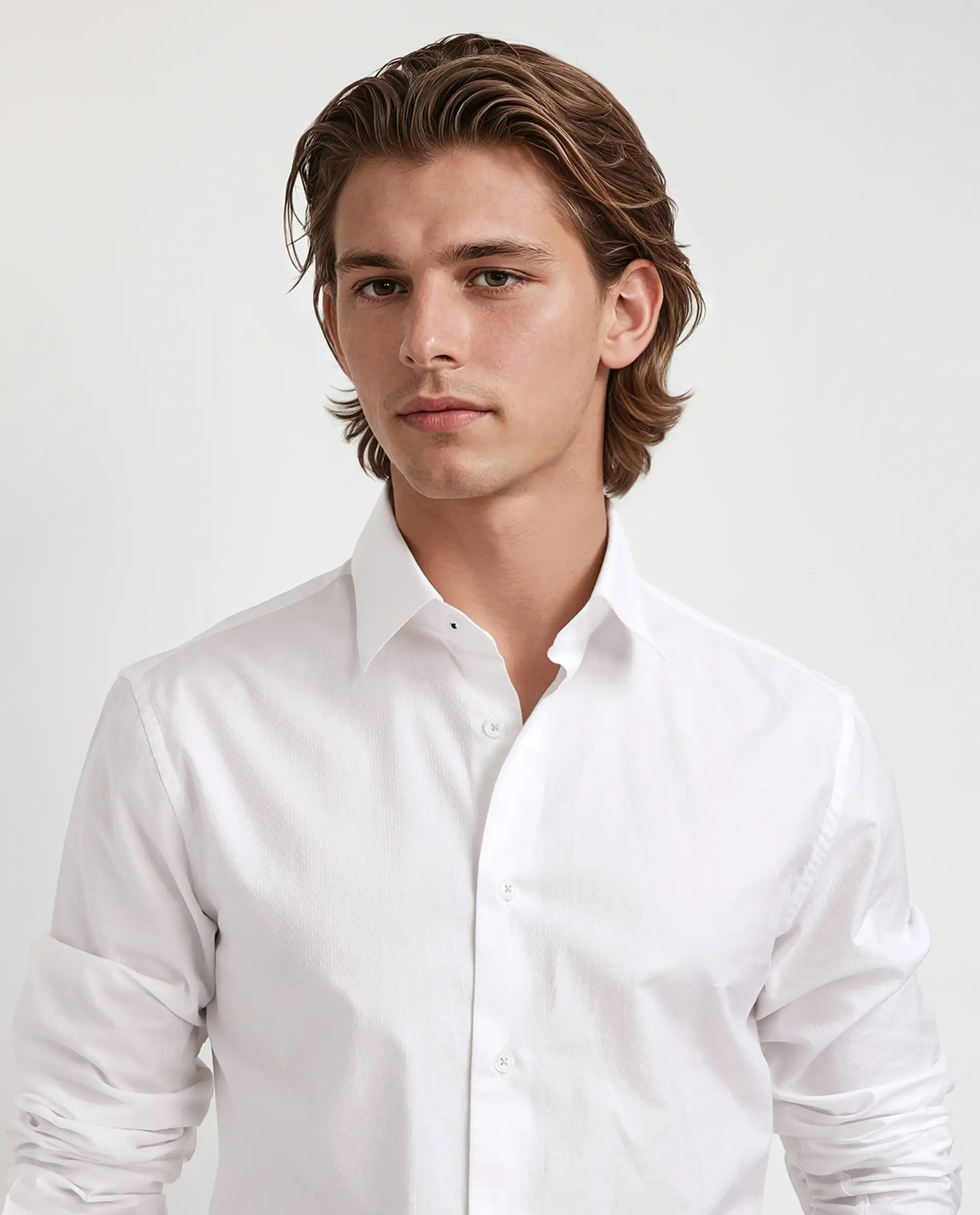 Rare Rabbit Men's Joan White Cotton Plain Regular Fit Full Sleeve Collared Shirt - Image 5