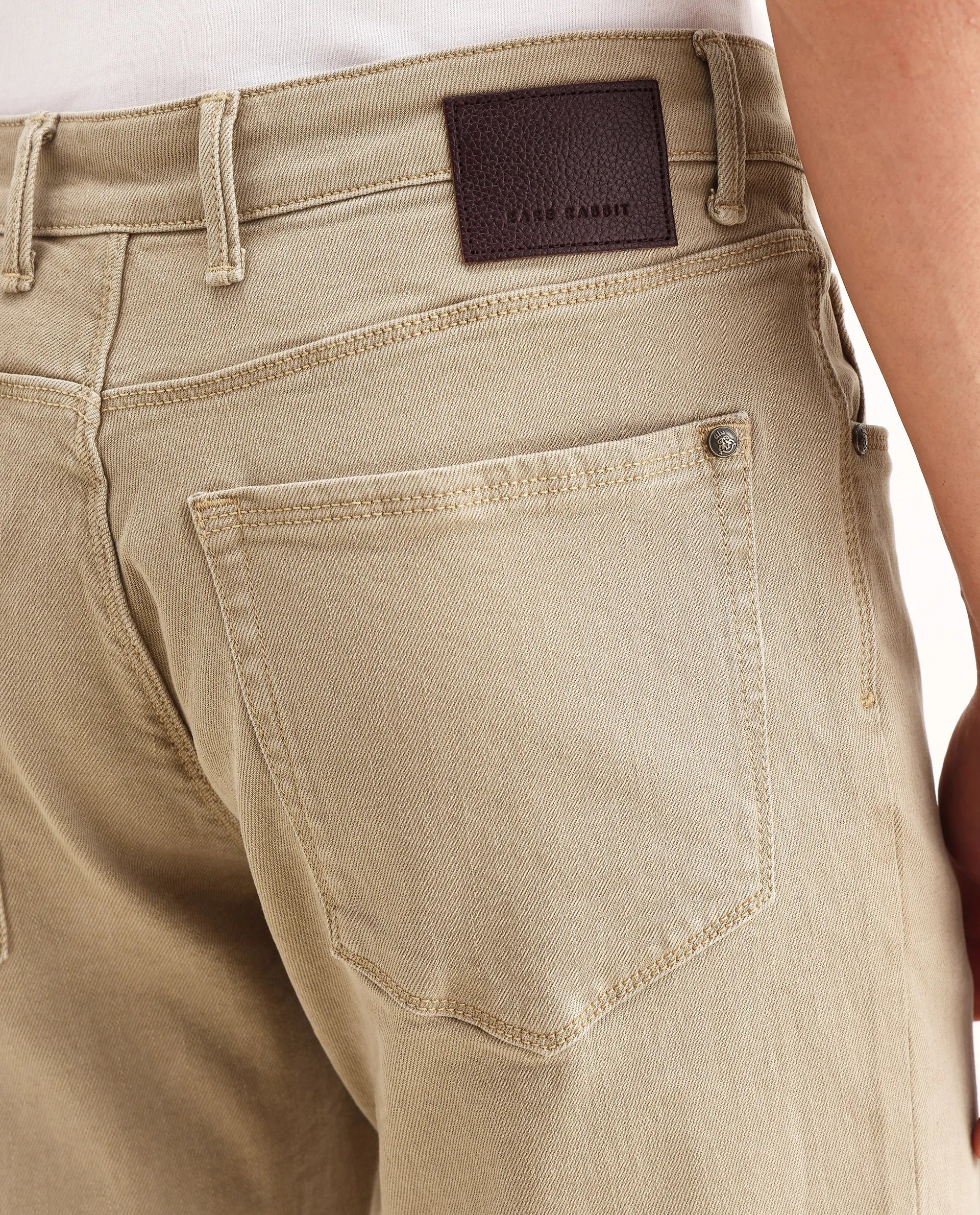 Rare Rabbit Men's Joel-G2 Khaki Cotton Blend Fabric Morris Regular Plain Jeans - Image 4