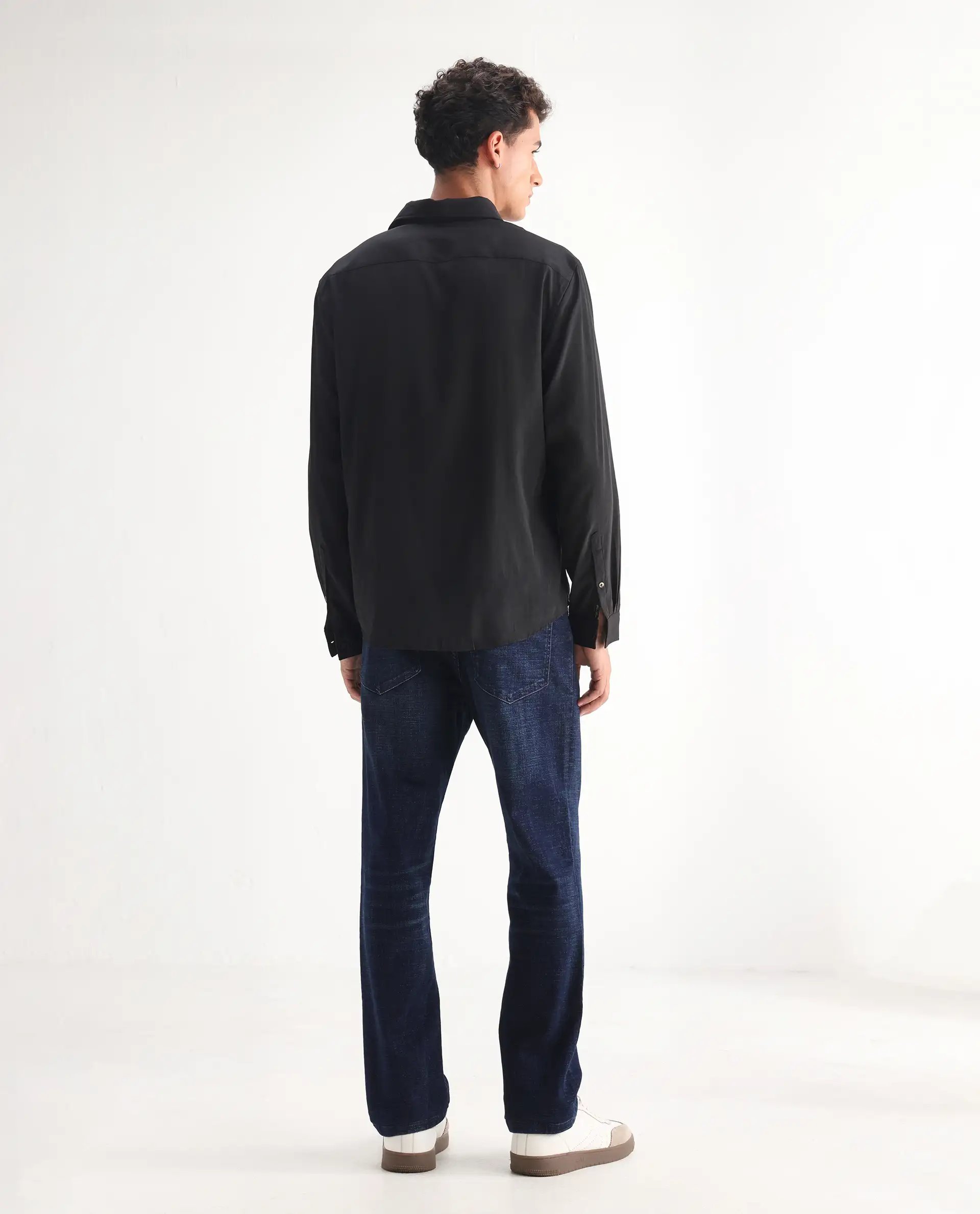Rare Rabbit Men's Jogg Dark Blue Cotton Blend Plain Morris Regular Fit Jeans - Image 8