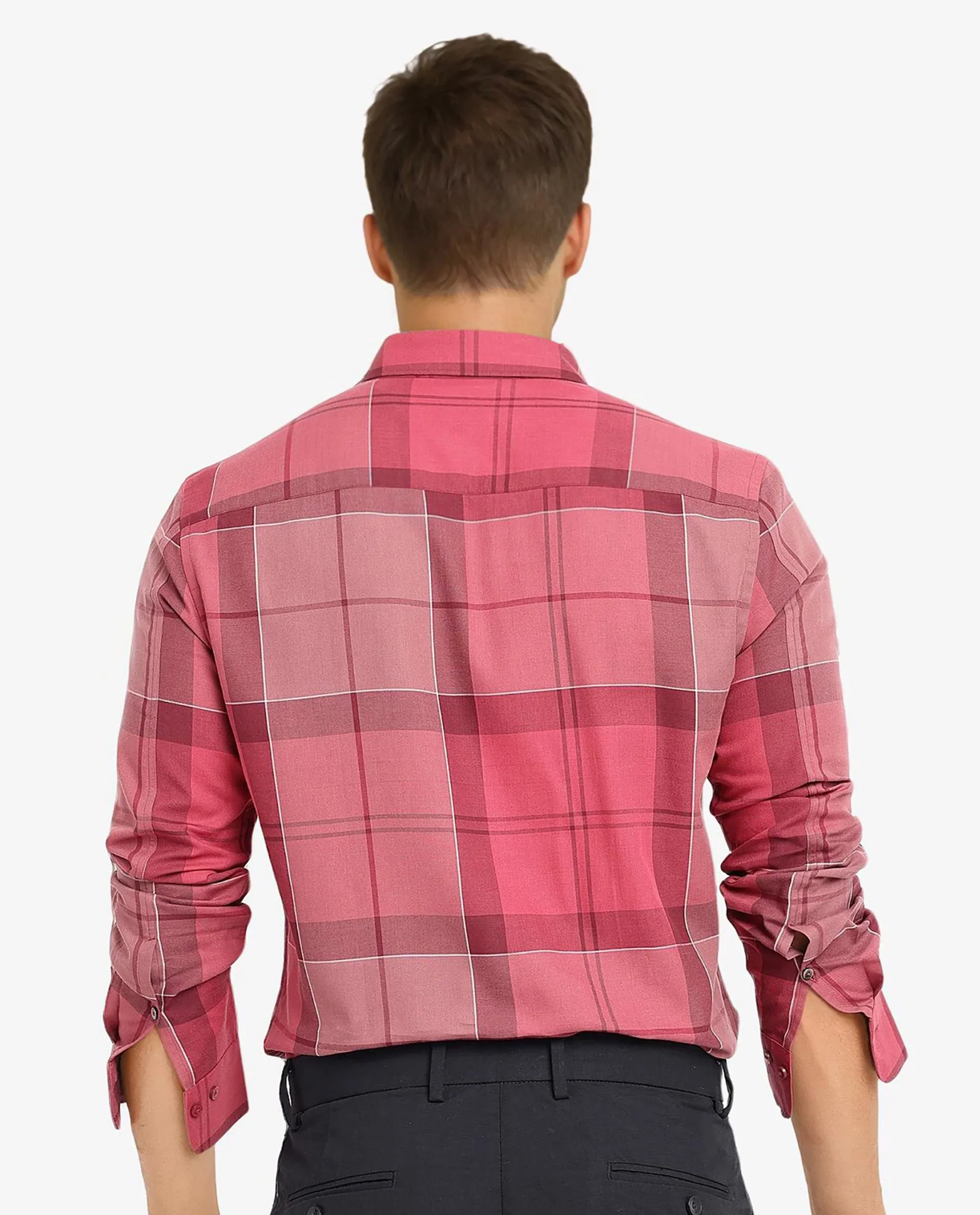 Rare Rabbit Men's John Red Cotton Blend Checked Print Regular Fit Full Sleeve Collared Shirt - Image 4