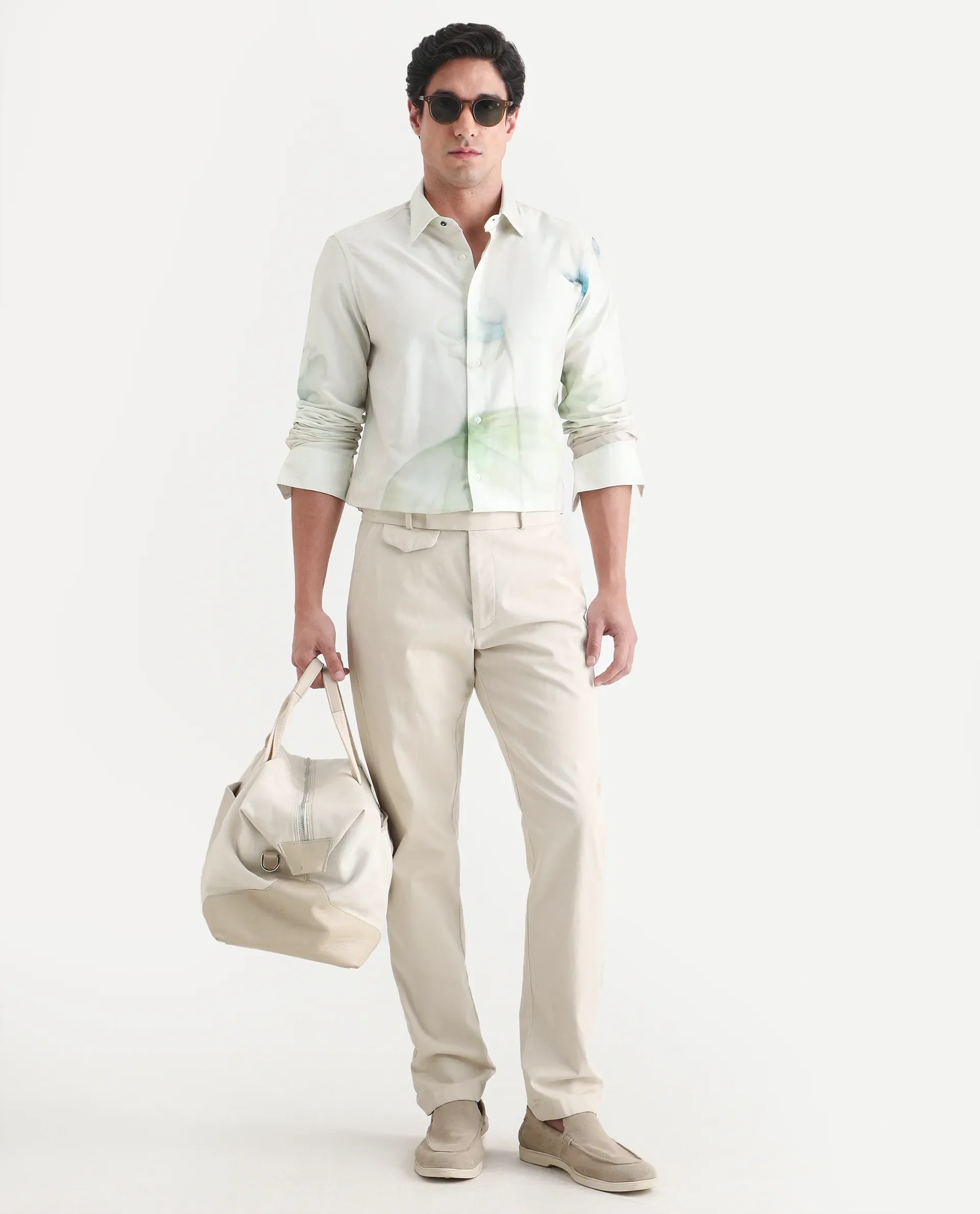 Rare Rabbit Men's Jono Off White Cotton Full Sleeve Spread Collar Regular Fit Floral Print Shirt - Image 2