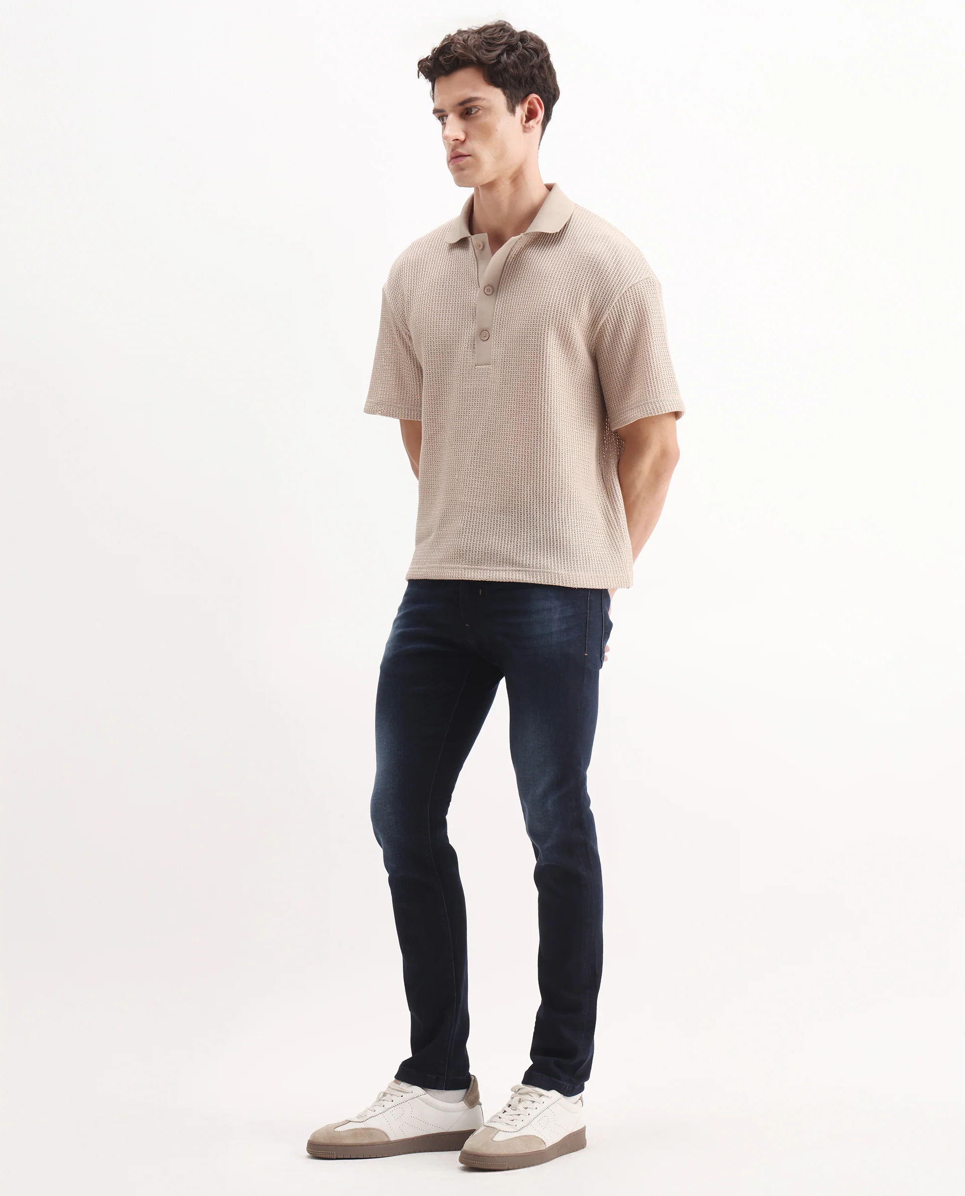Rare Rabbit Men's Juan Blue Cotton Plain Hawk Slim Fit Jeans - Image 6