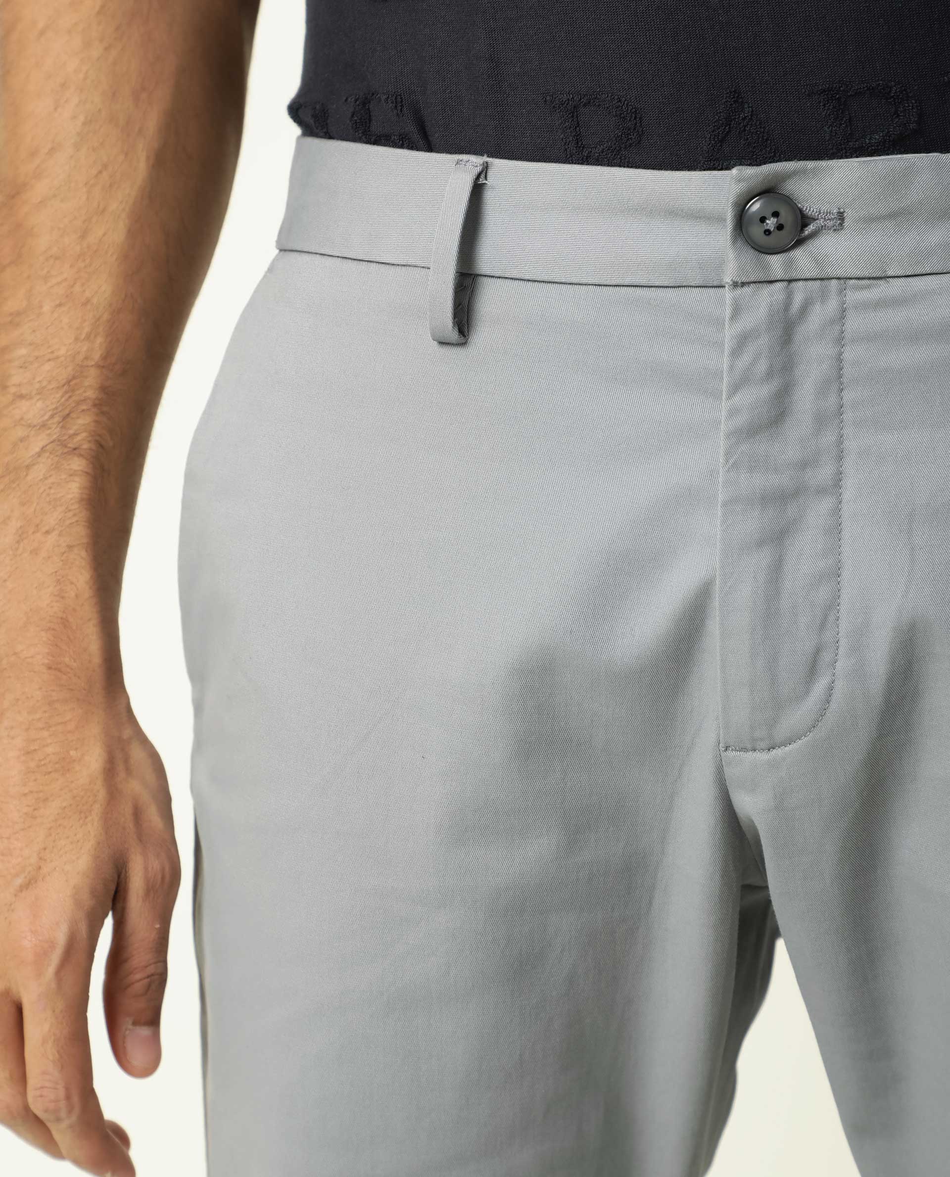 Rare Rabbit Men's Jude Light Blue Plain Regular Fit Trouser - Image 2