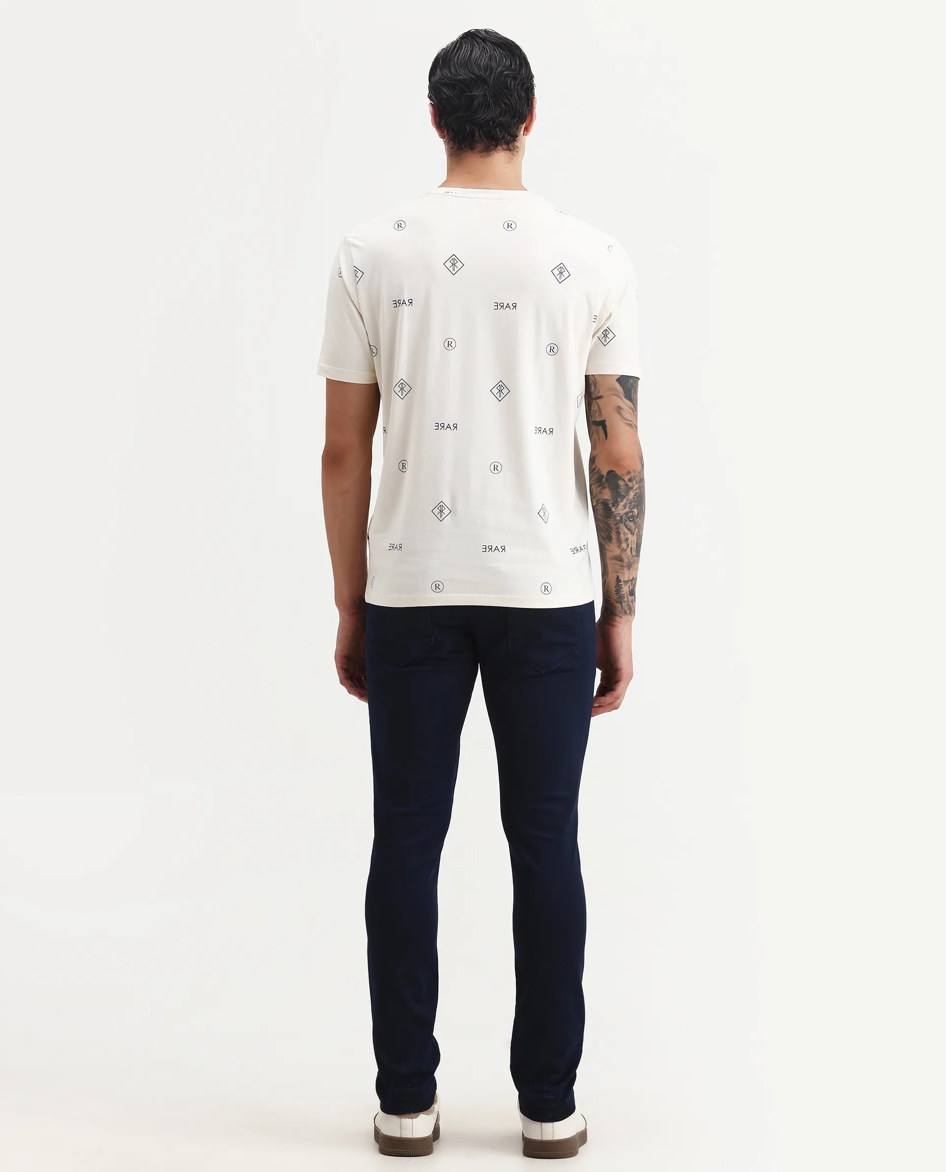 Rare Rabbit Men's Jules Blue Cotton Blend Plain Hawk Slim Fit Jeans - Image 7
