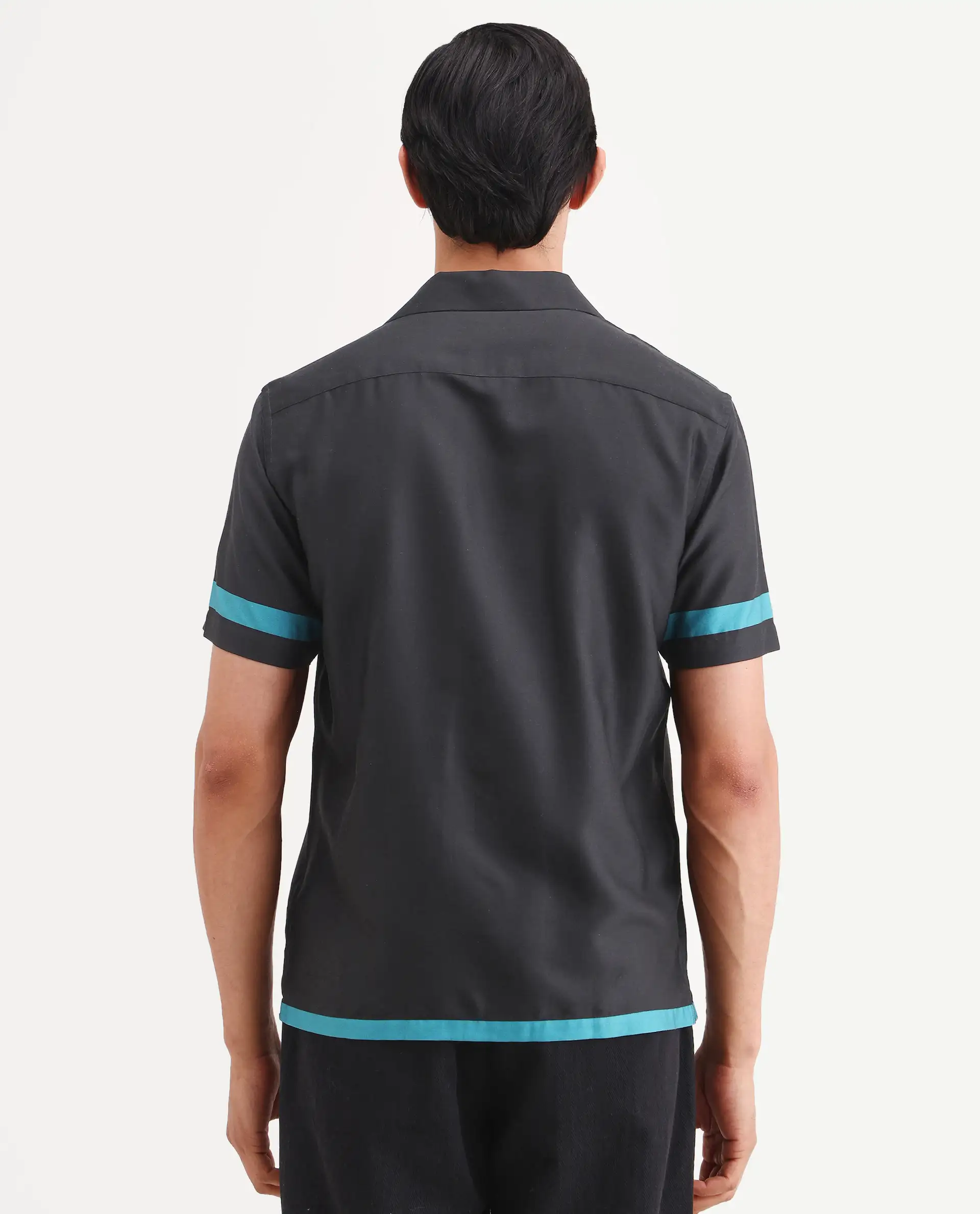 Rare Rabbit Men's Jumble Dark Black Cotton Fabric Full Sleeve Spread Collar Regular Fit Embroidered Shirt - Image 7