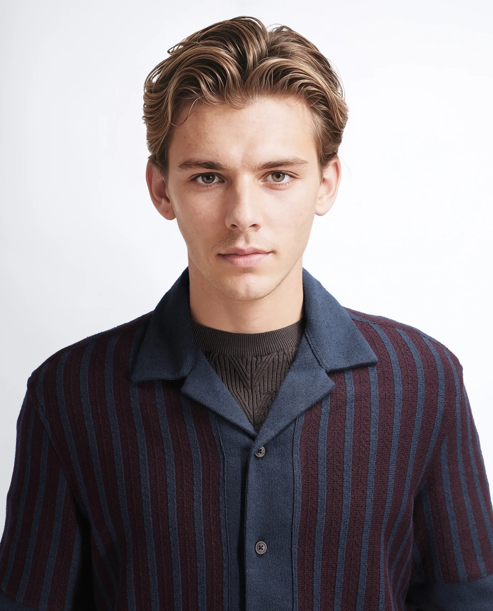 Rare Rabbit Men's Juno Dark Maroon Cotton Textured Boxy Fit Half Sleeve Cuban Collar Shirt - Image 8