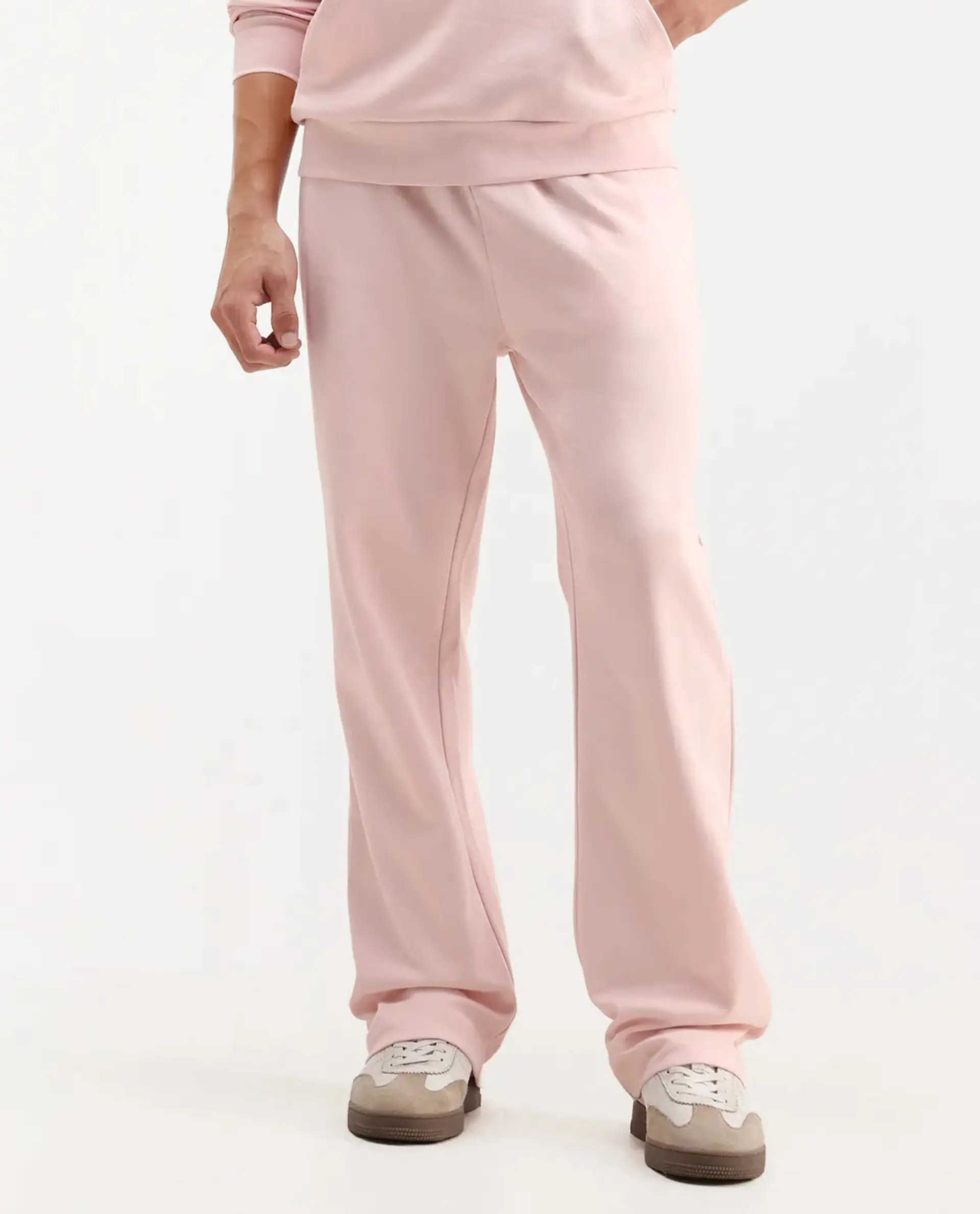 Rare Rabbit Men's Junolt-B Pastel Pink Cotton Blend Embroidered Regular Fit Track Pant - Image 9
