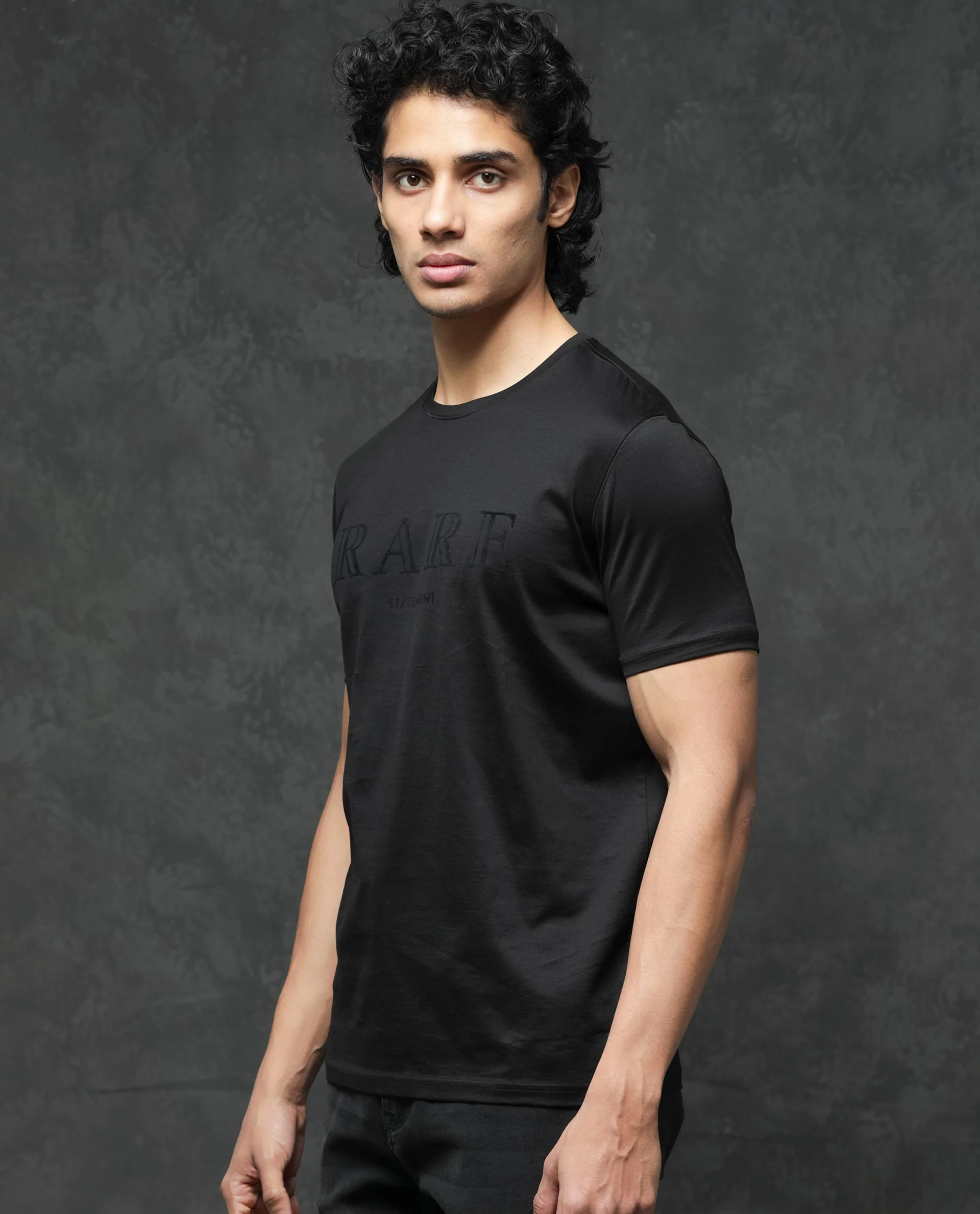 Rare Rabbit Men's Guild Casual Junot Black Cotton Graphic Print Regular Fit Half Sleeve Crew Neck T-Shirt - Image 8