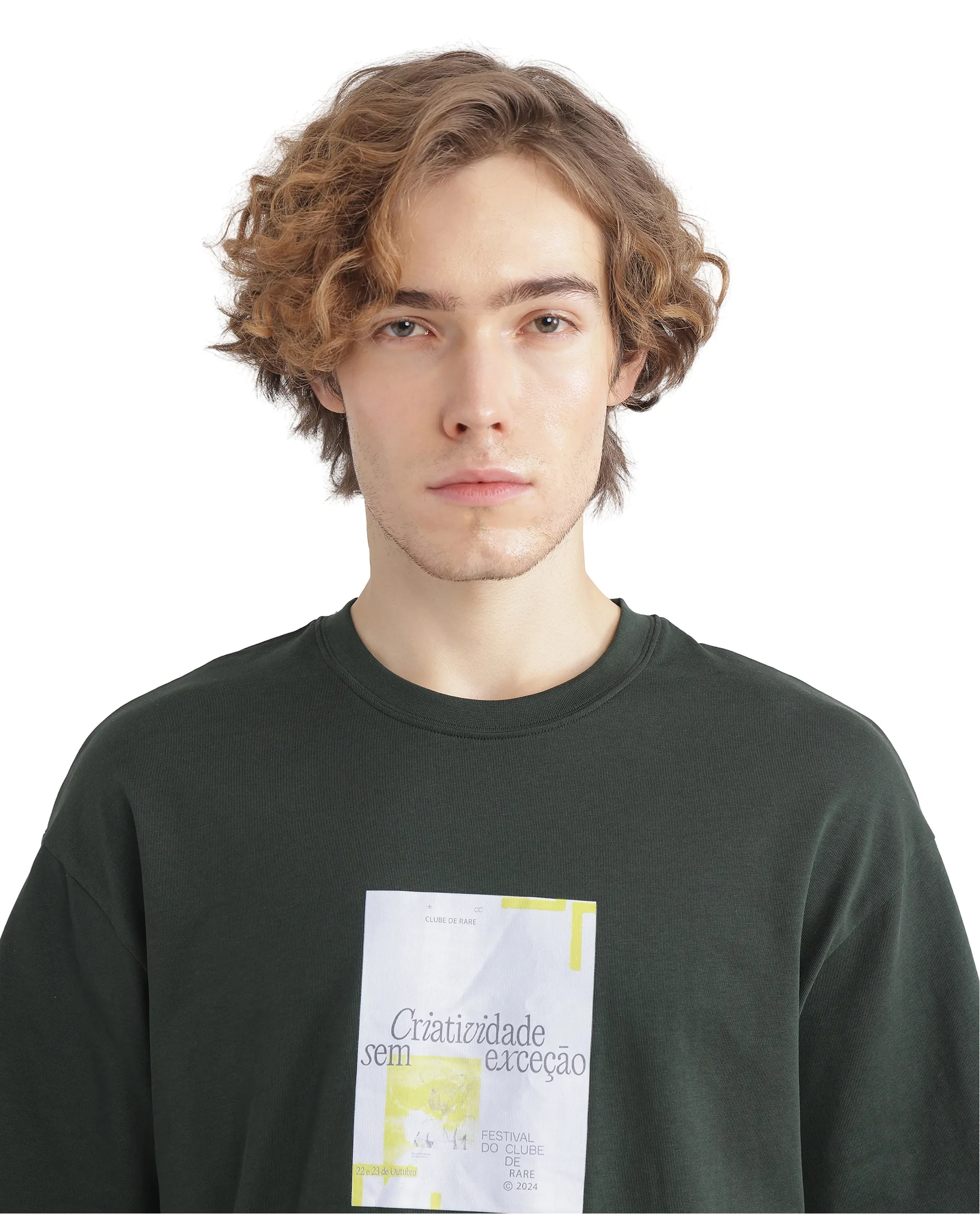 Rare Rabbit Men's Justin Dark Olive Cotton Graphic Print Boxy Fit Half Sleeve Crew Neck T-Shirt - Image 3