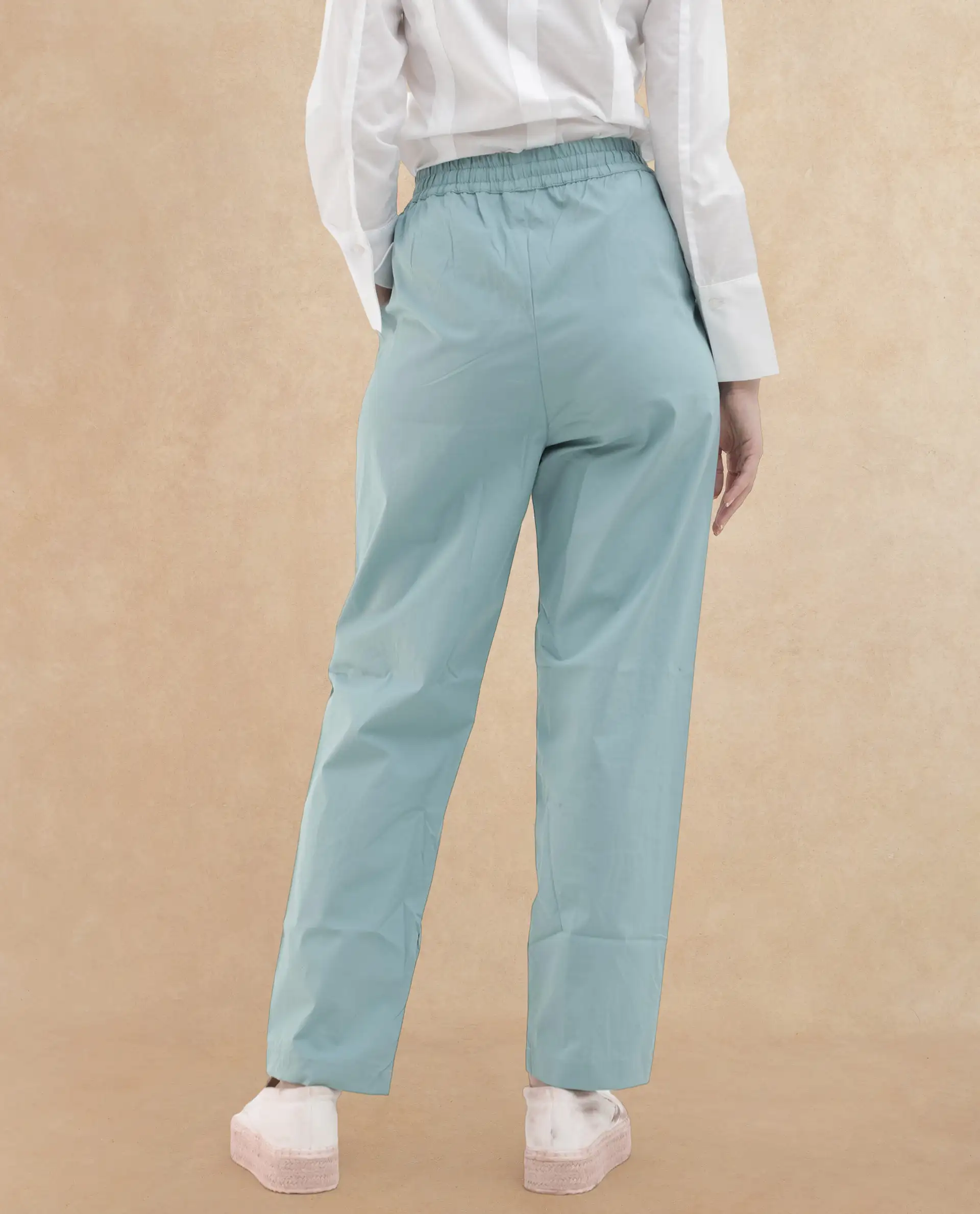 Rareism Women's Juven Dark Blue Cotton Plain Ankle Length Tapered Trouser - Image 8