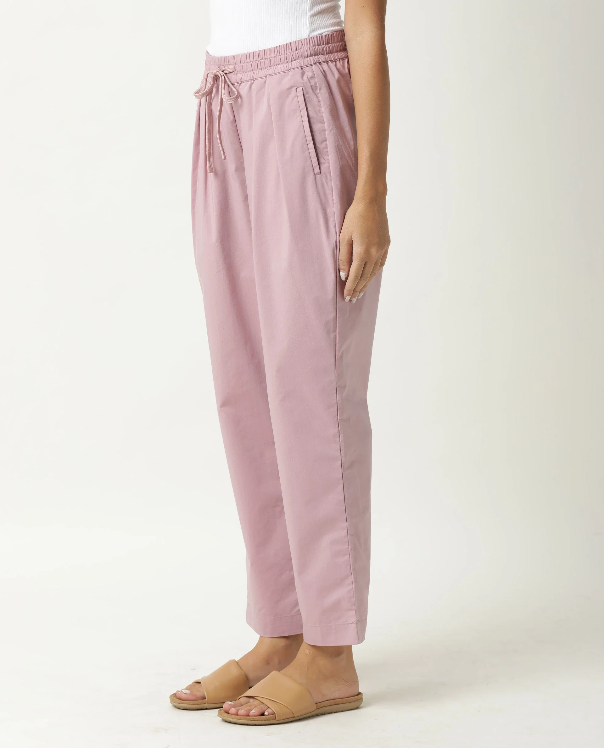 Rareism Women's Juven Purple Polyester Blend Plain Ankle Length Tapered Trouser - Image 4