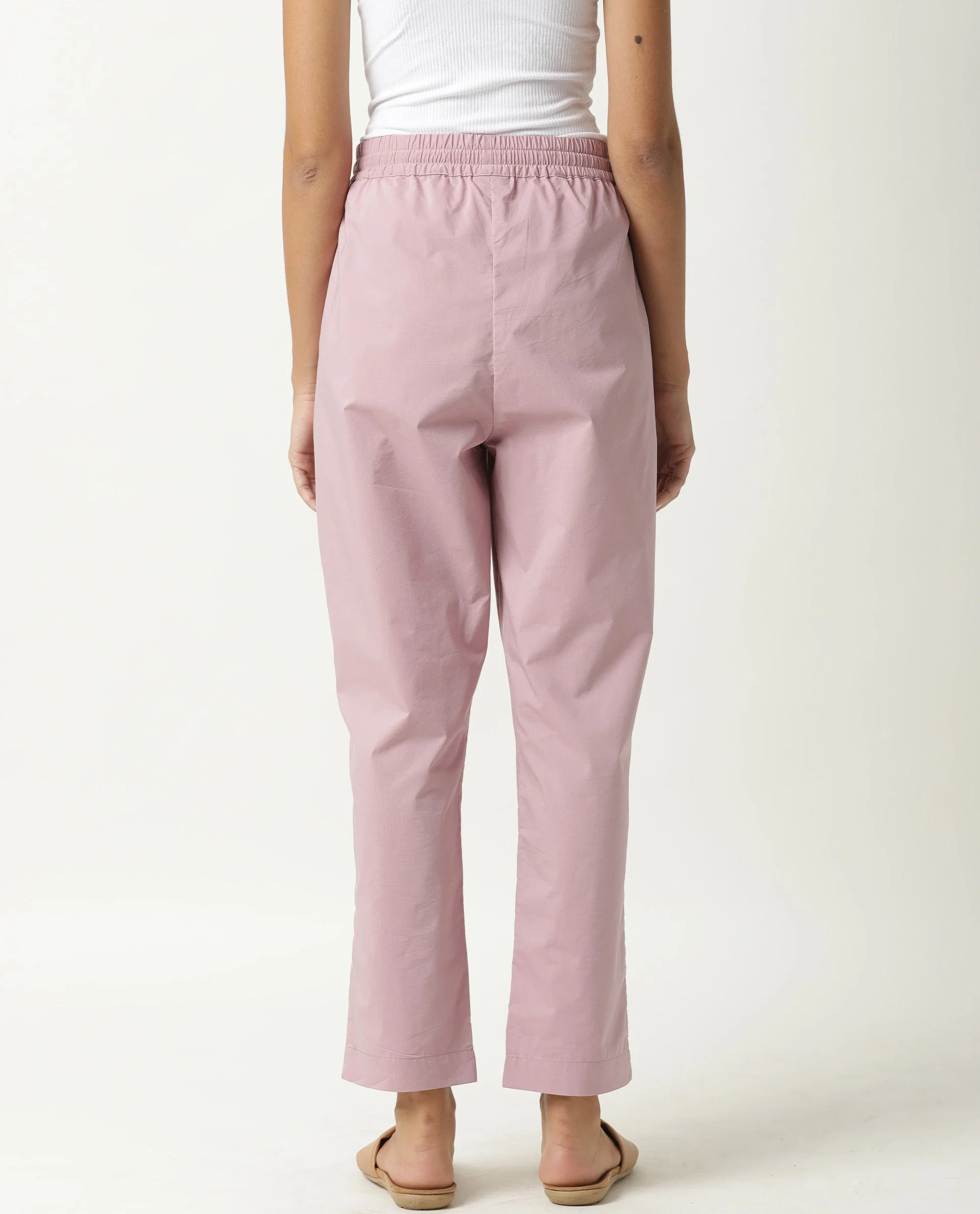 Rareism Women's Juven Purple Polyester Blend Plain Ankle Length Tapered Trouser - Image 6
