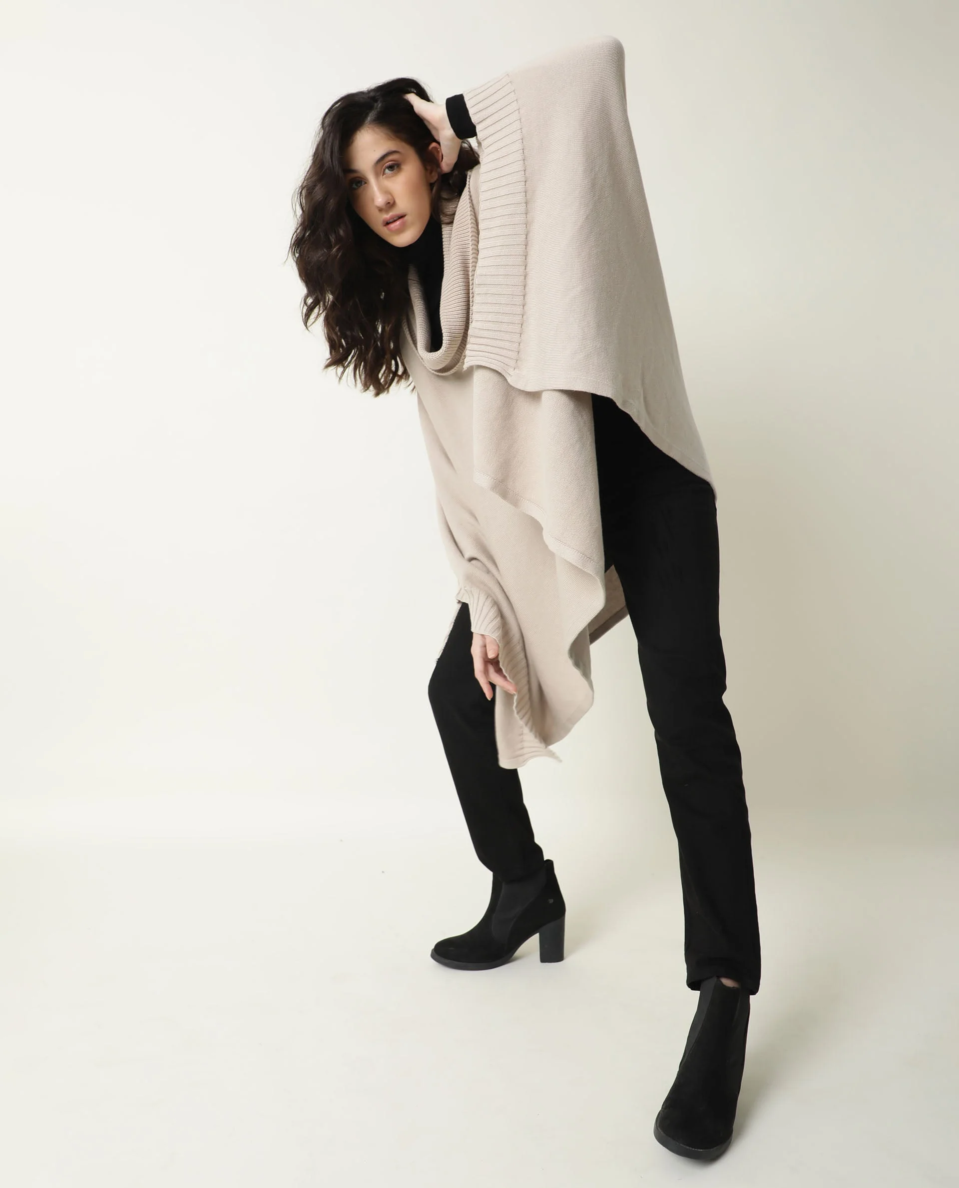Rareism Womens Kafty Beige Over Layer Tube Neck Half Sleeve Oversize Fit - Image 10