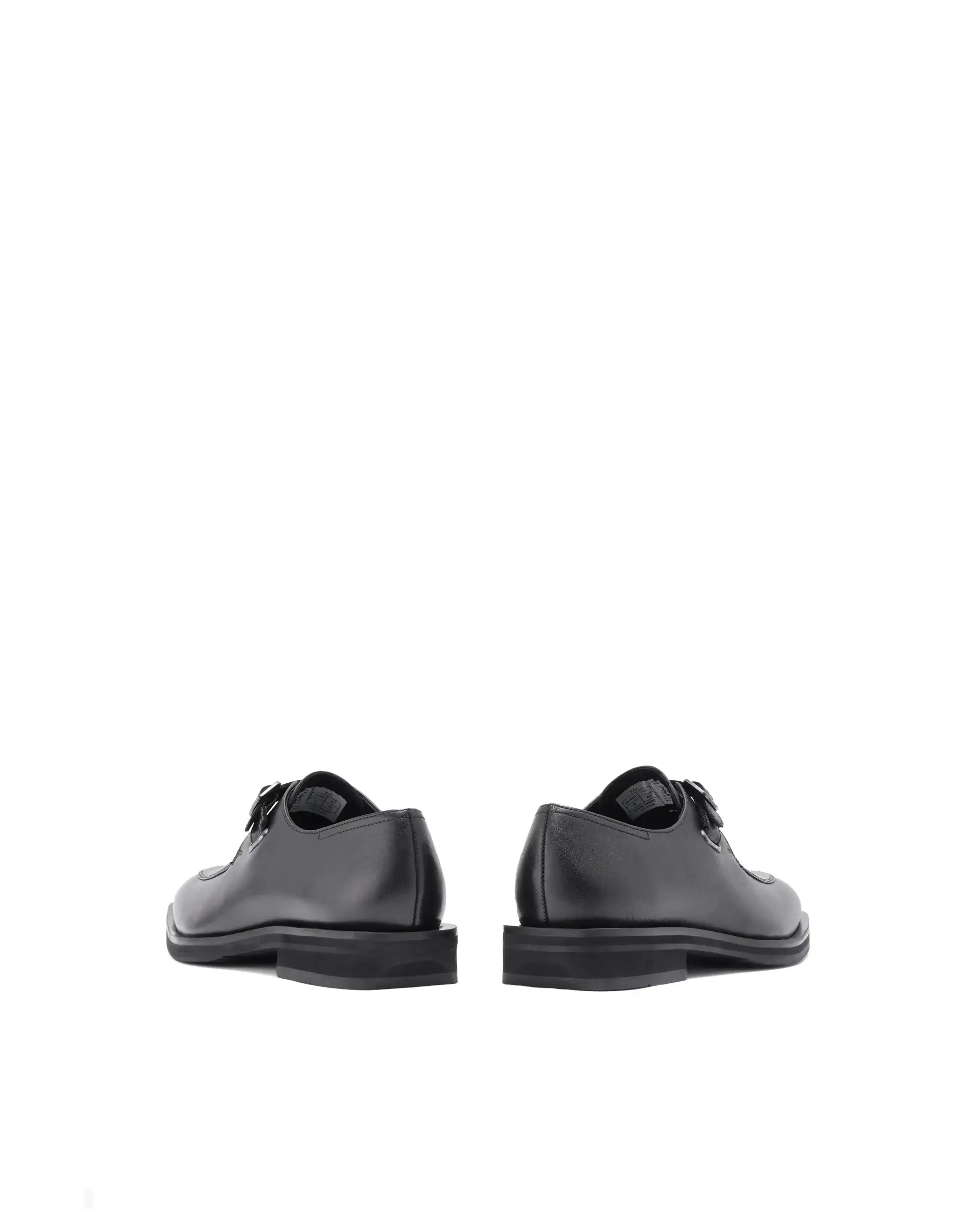 Rare Rabbit Men Kai Black Genuine Leather Buckle Strap Slip-On Loafers - Image 6