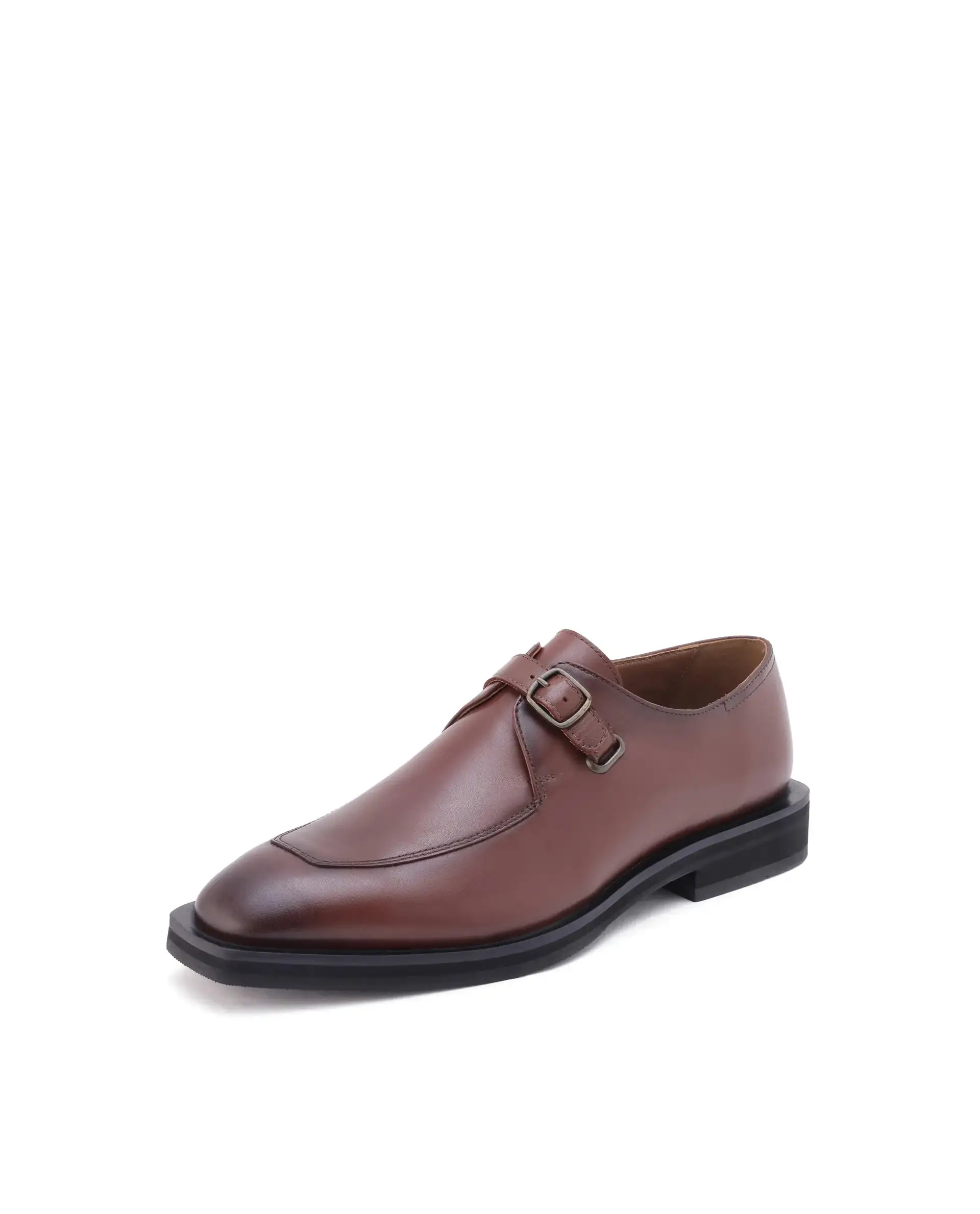 Rare Rabbit Men Kai Tan Genuine Leather Buckle Strap Slip-On Loafers - Image 4