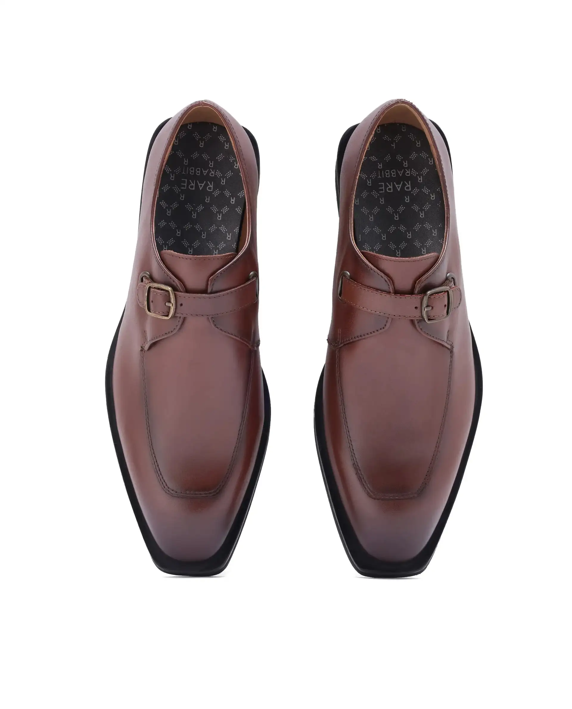 Rare Rabbit Men Kai Tan Genuine Leather Buckle Strap Slip-On Loafers - Image 8