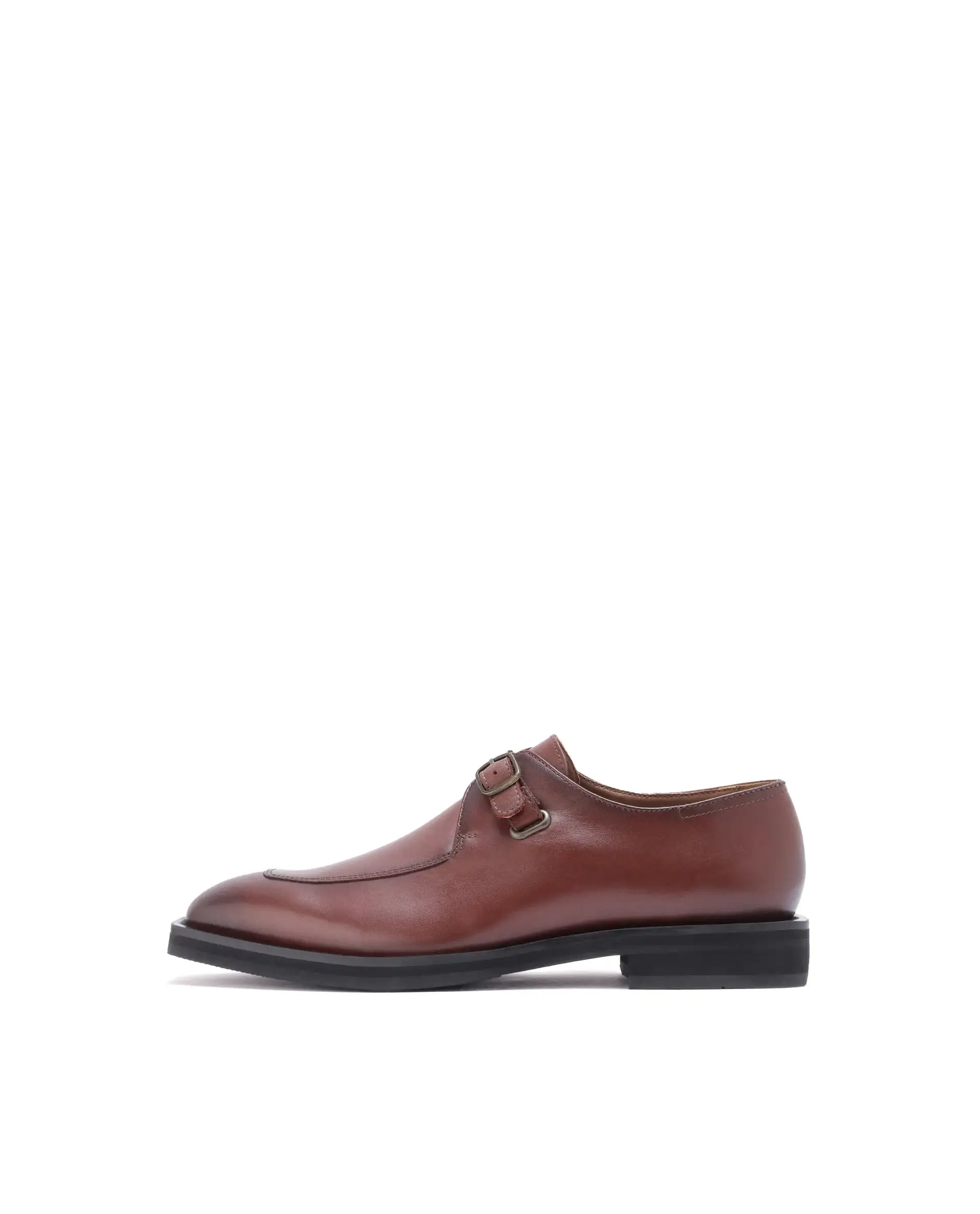 Rare Rabbit Men Kai Tan Genuine Leather Buckle Strap Slip-On Loafers - Image 9