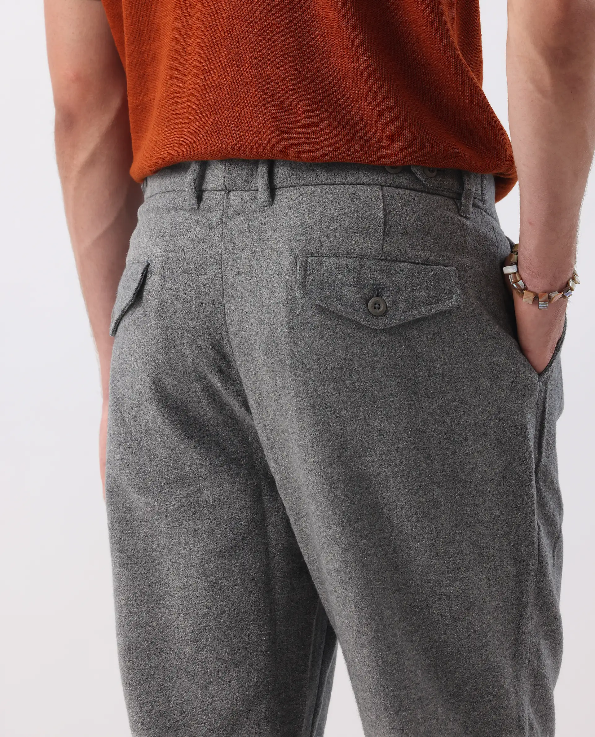 Rare Rabbit Men's Kaino Dark Grey 100% Linen Plain Regular Fit Trouser - Image 8
