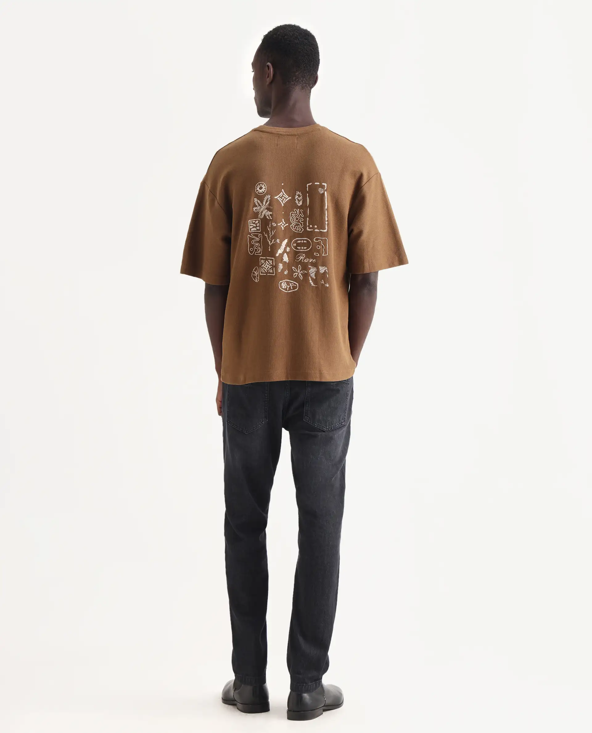 Rare Rabbit Men's Kairo-1 Black Cotton Plain Kurt Carrot Fit Jeans - Image 8