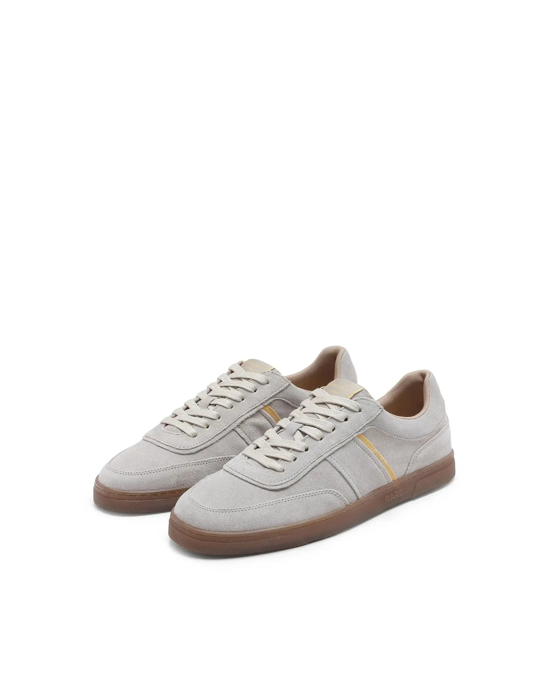 Rare Rabbit Men Kairos Light Beige Premium Suede Leather Low-Top Lace-Up Sneaker Shoes - Image 3
